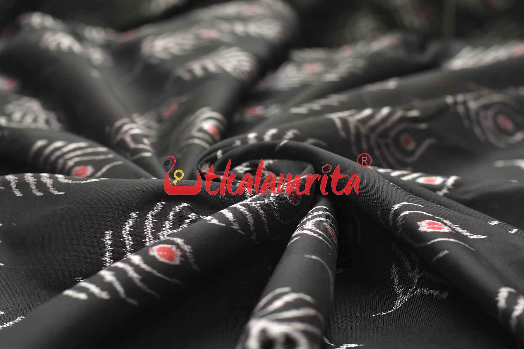 Black Mayurachandrika Sambalpuri Silk (Fabric)