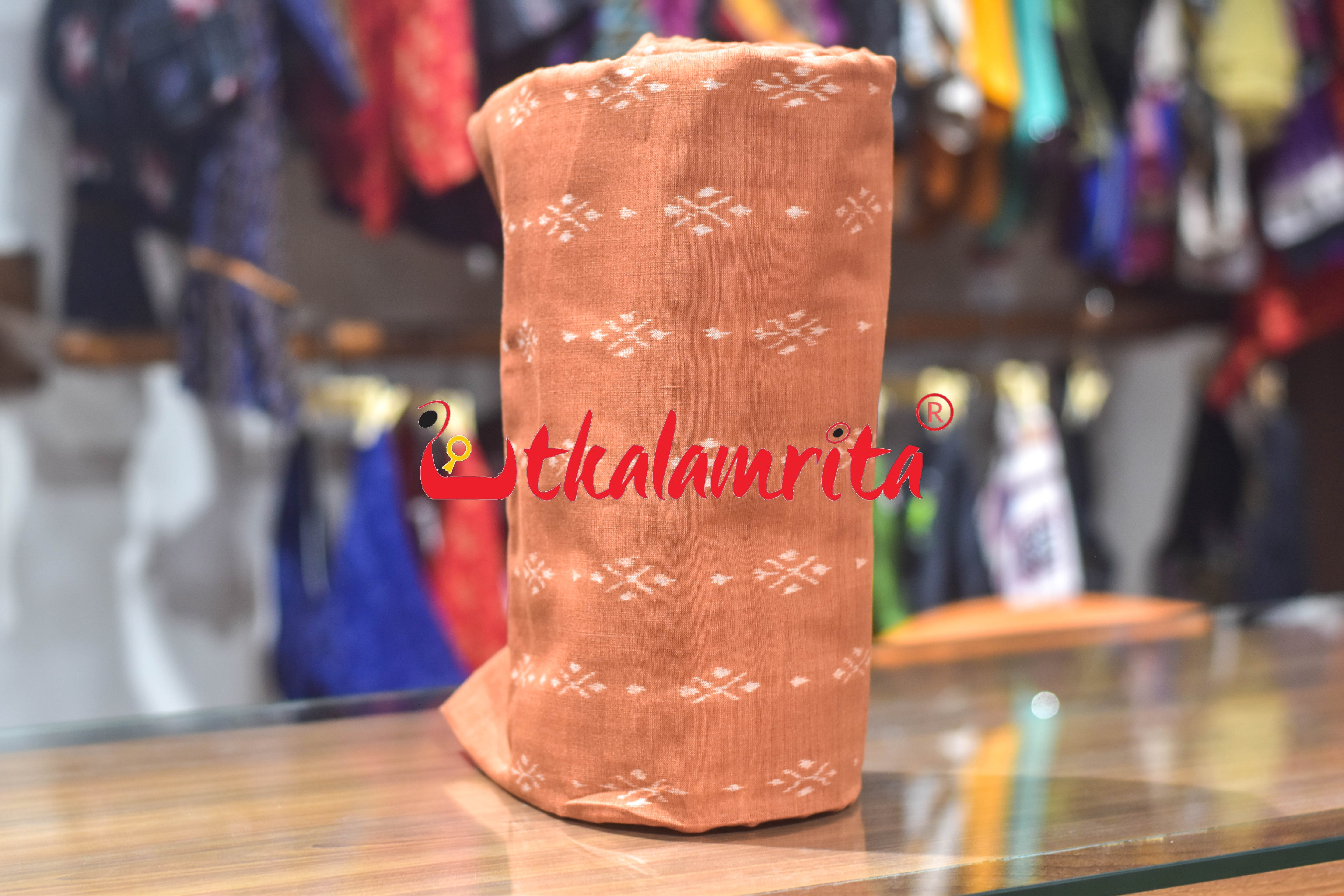 Brown Phula Thikiri Sambalpuri Cotton (Fabric)