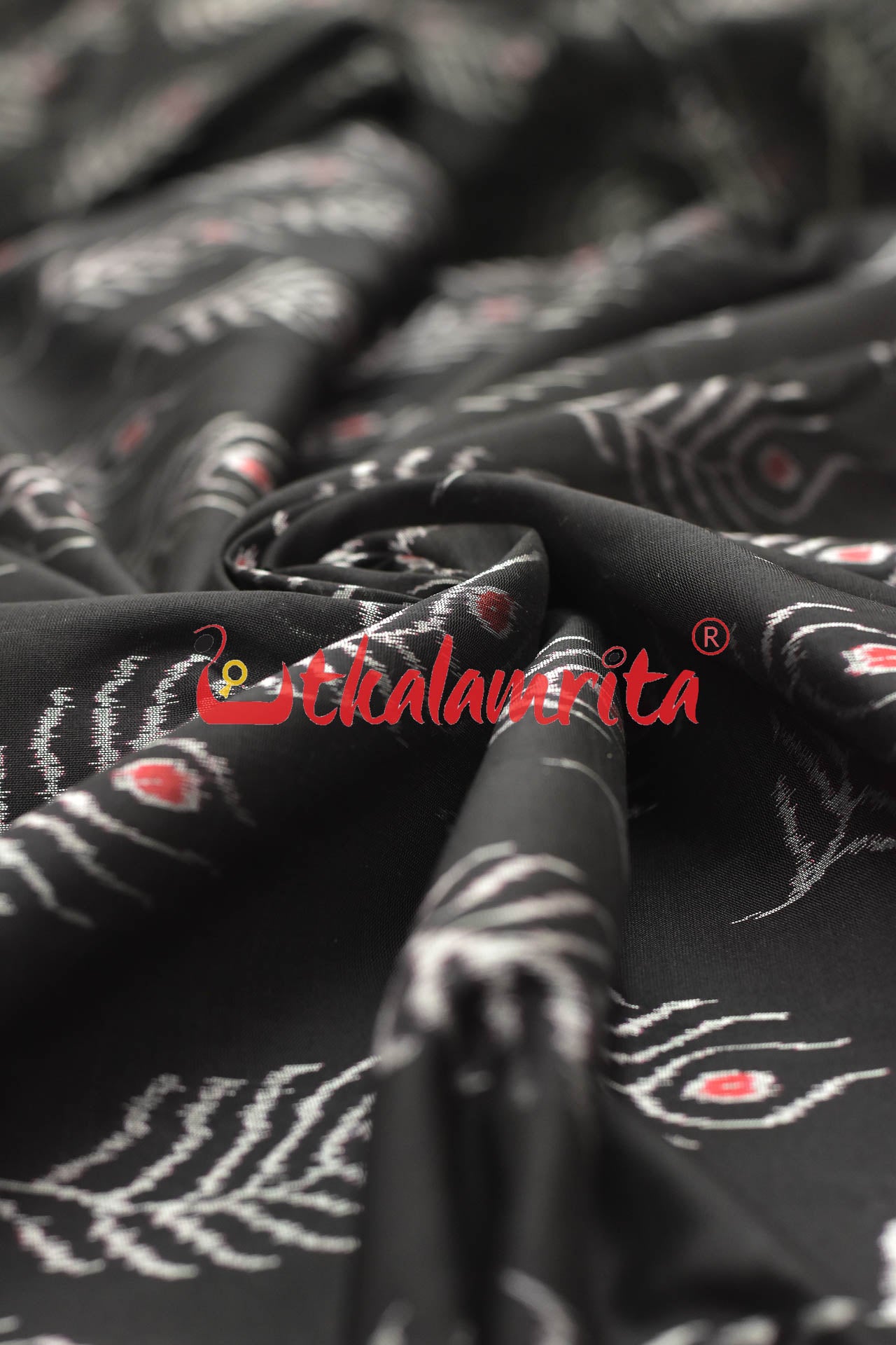 Black Mayurachandrika Sambalpuri Silk (Fabric)