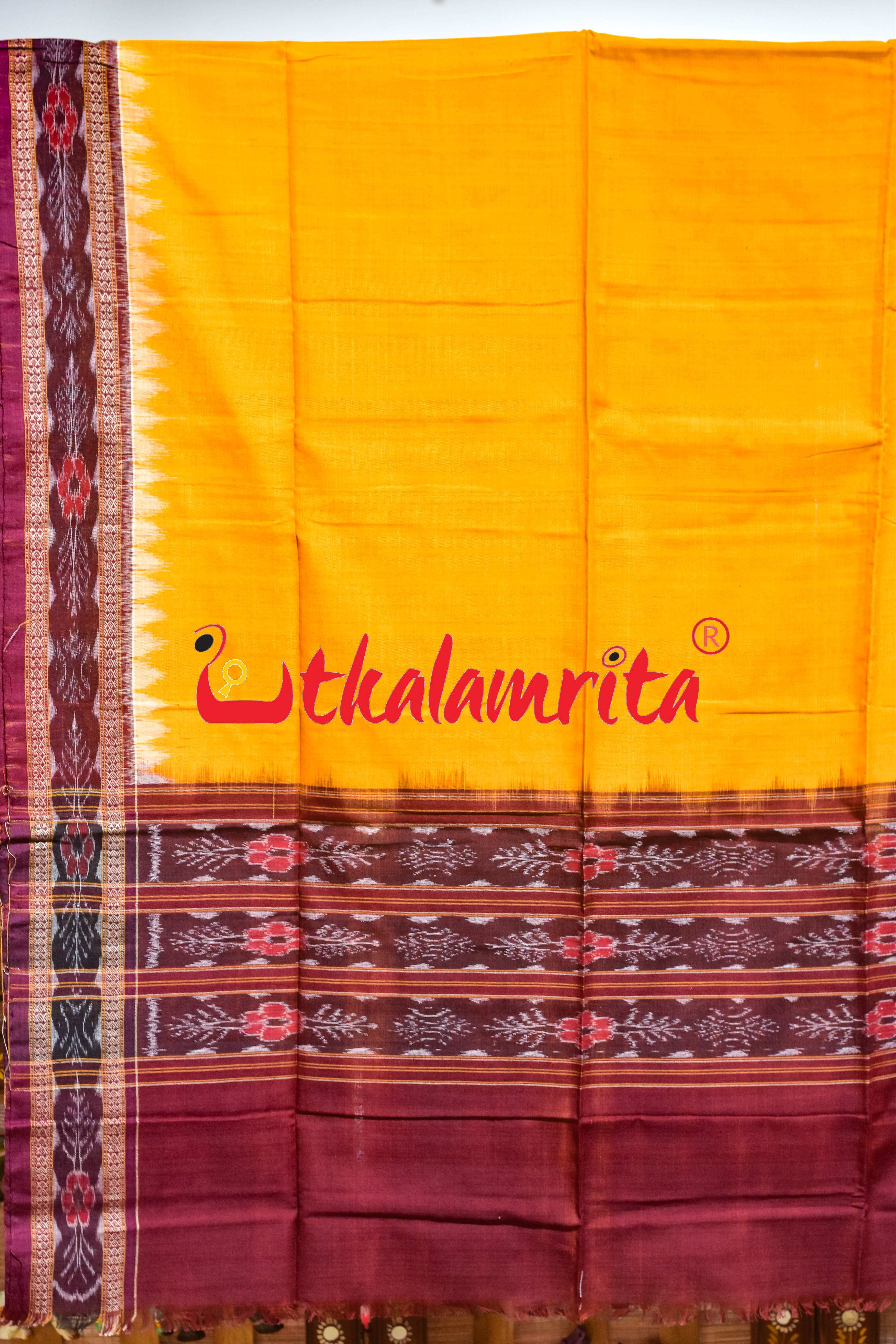 Utkala Lakhmi Blue Yellow Maroon Sambalpuri Cotton Dress Set