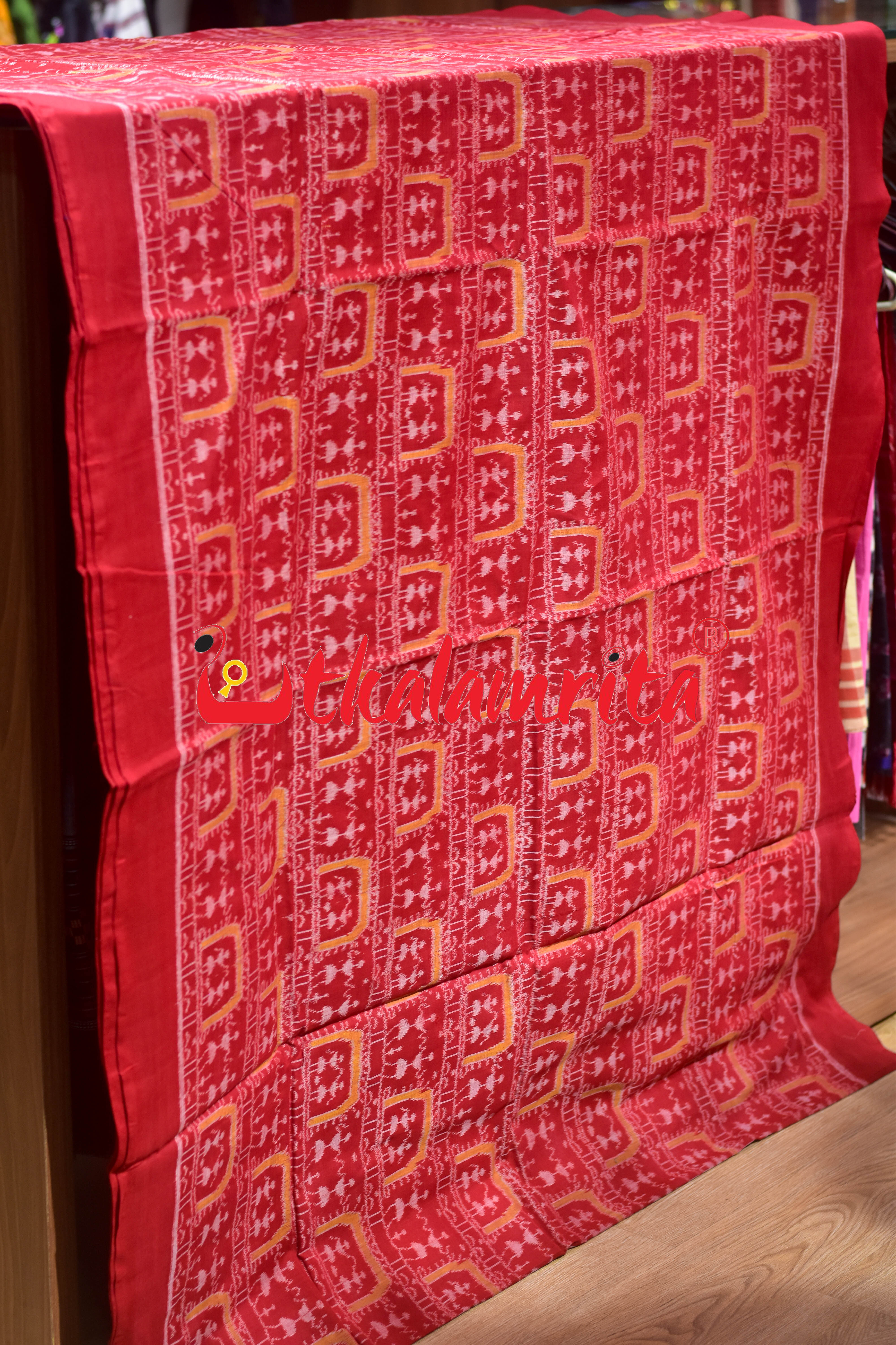 Red Yellow Tribal Sambalpuri Cotton (Fabric)