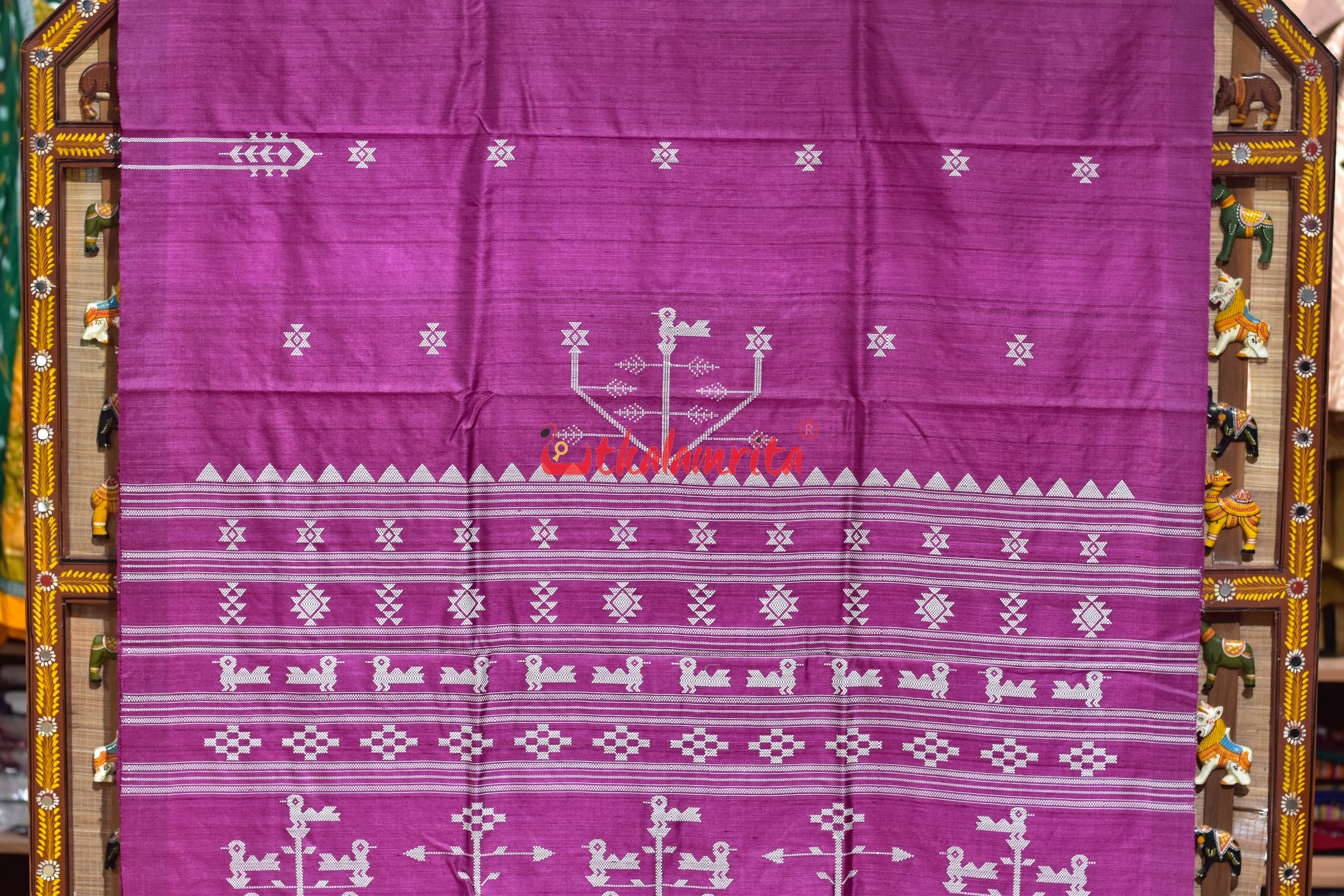 Rani Pink Ganjam Bomkai Inspired Gopalpur Tussar Saree