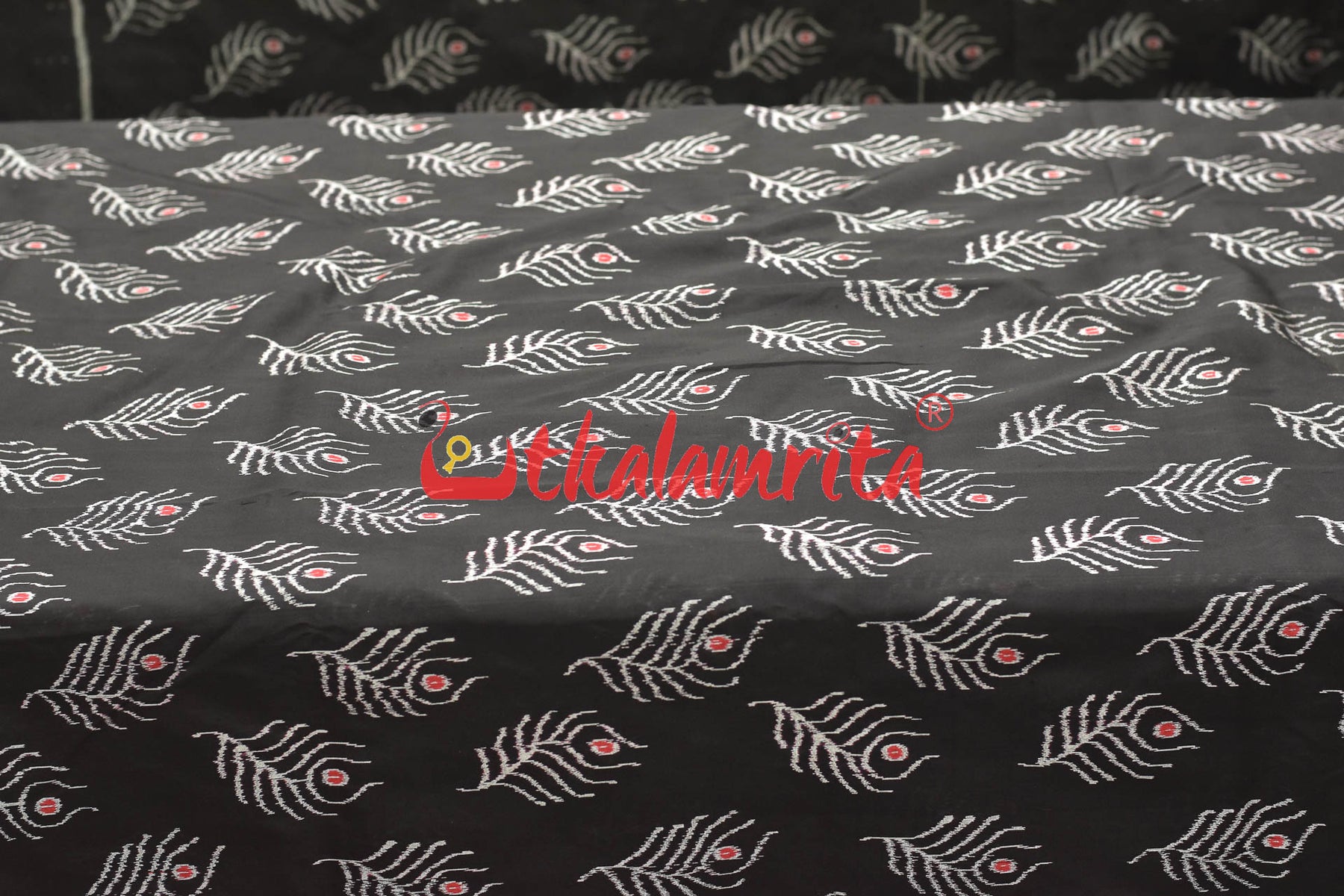 Black Mayurachandrika Sambalpuri Silk (Fabric)