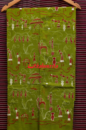 Pear Green Red Tribal Village Dress Set