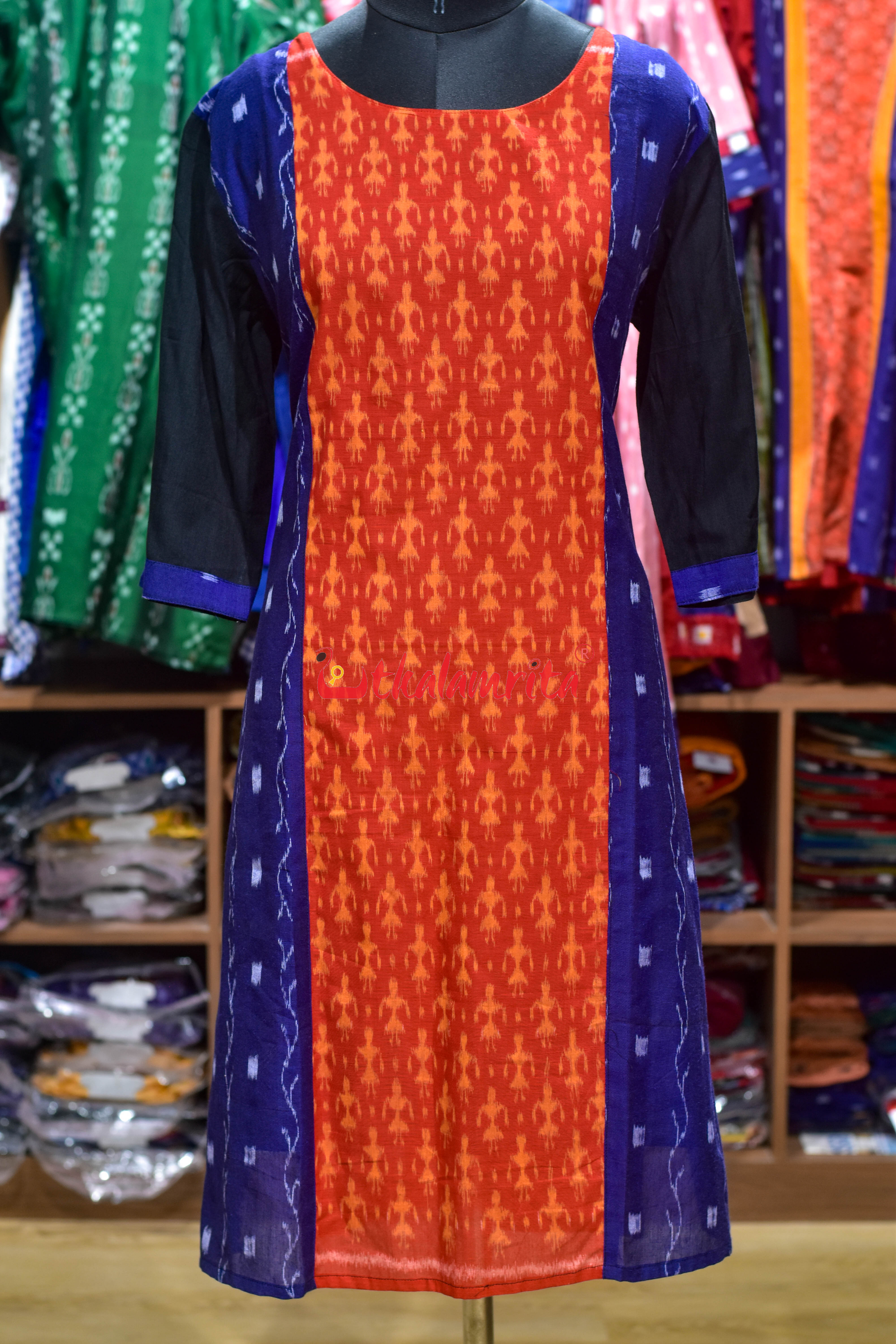 Flame & Ocean Ikat (Ladies Kurti)