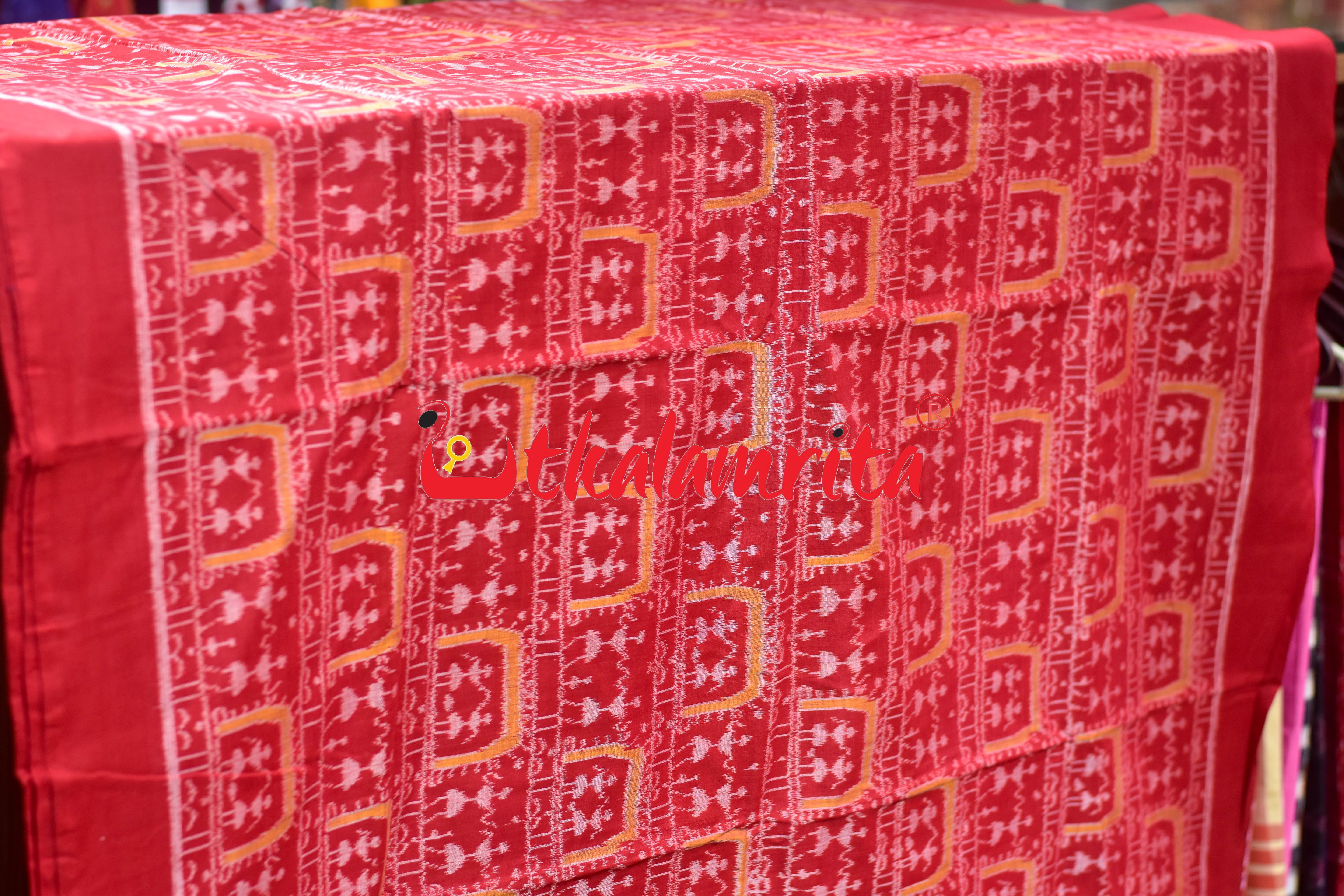 Red Yellow Tribal Sambalpuri Cotton (Fabric)