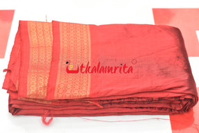 Maroon Rudrakhya Border Silk (Fabric)