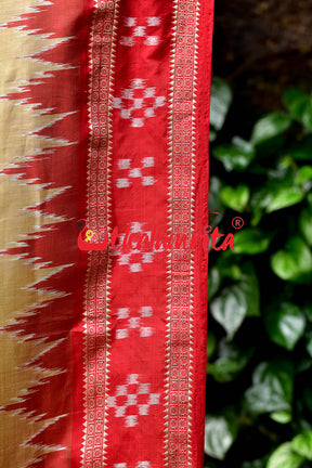 Matha Red Pasapali Jhoti Anchal Khandua Silk Saree