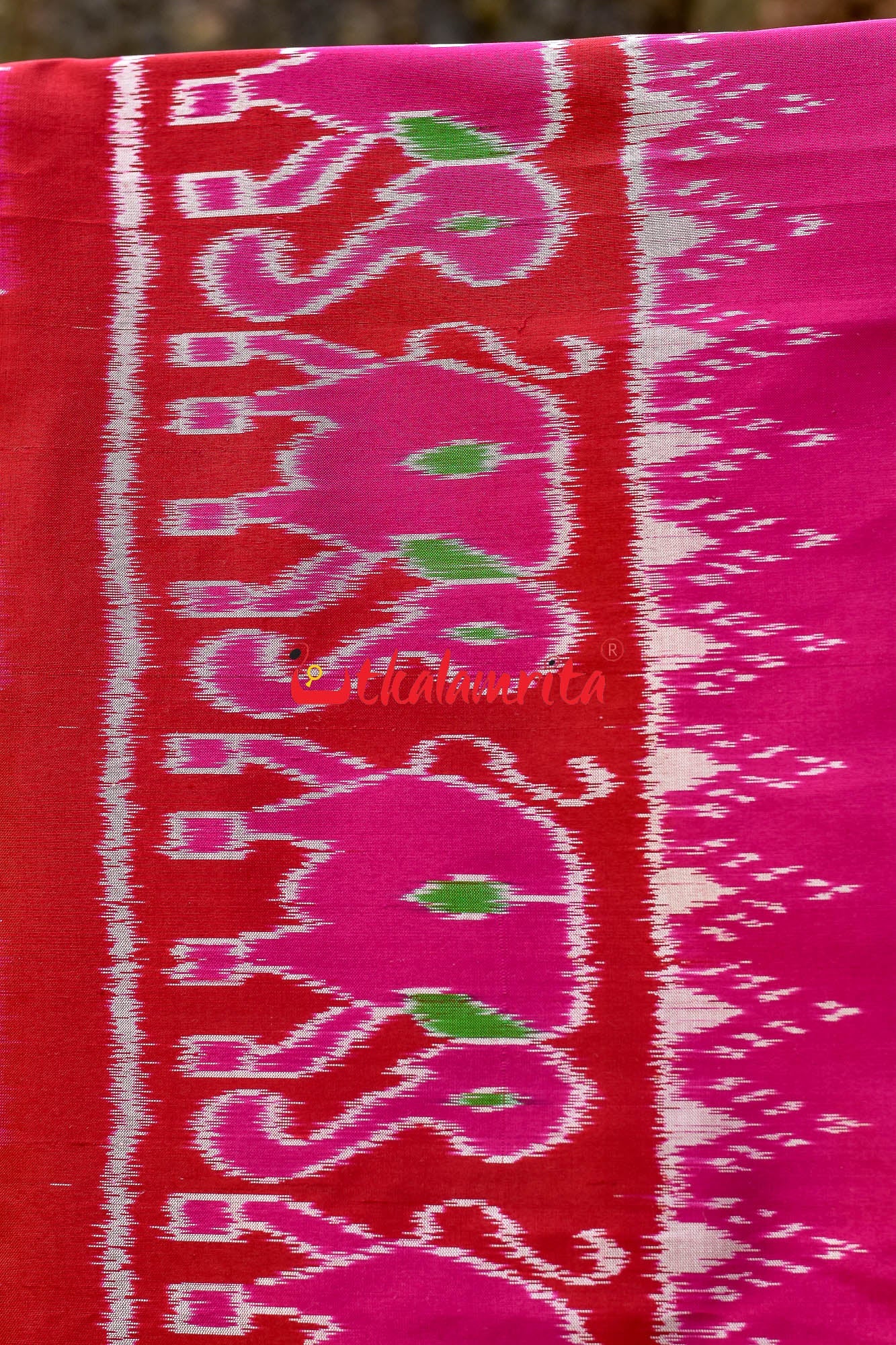 Pink Pasapali Elephant Khandua Silk Saree