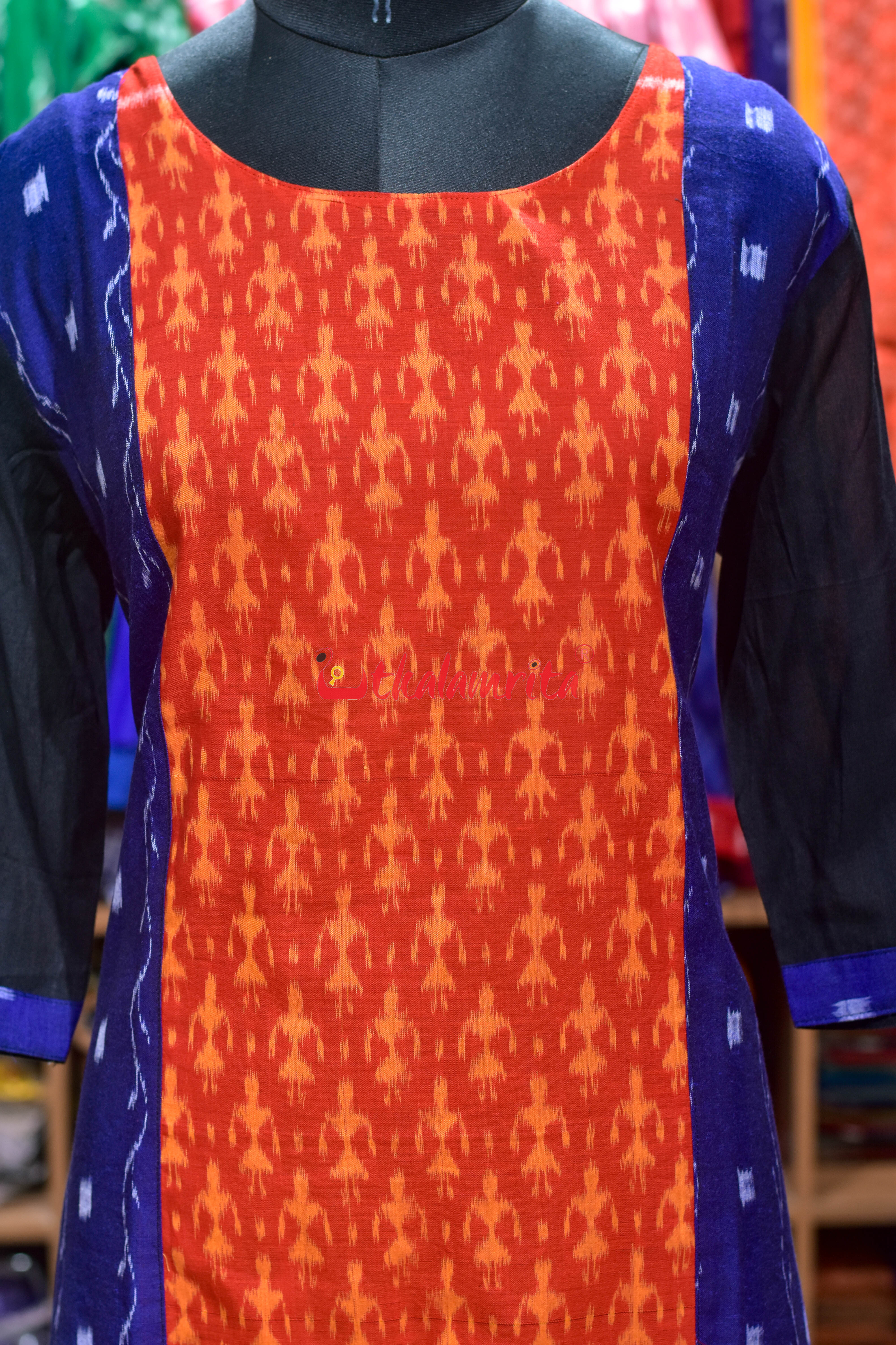 Flame & Ocean Ikat (Ladies Kurti)