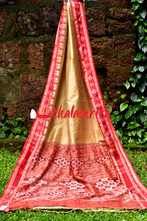 Matha Red Pasapali Jhoti Anchal Khandua Silk Saree