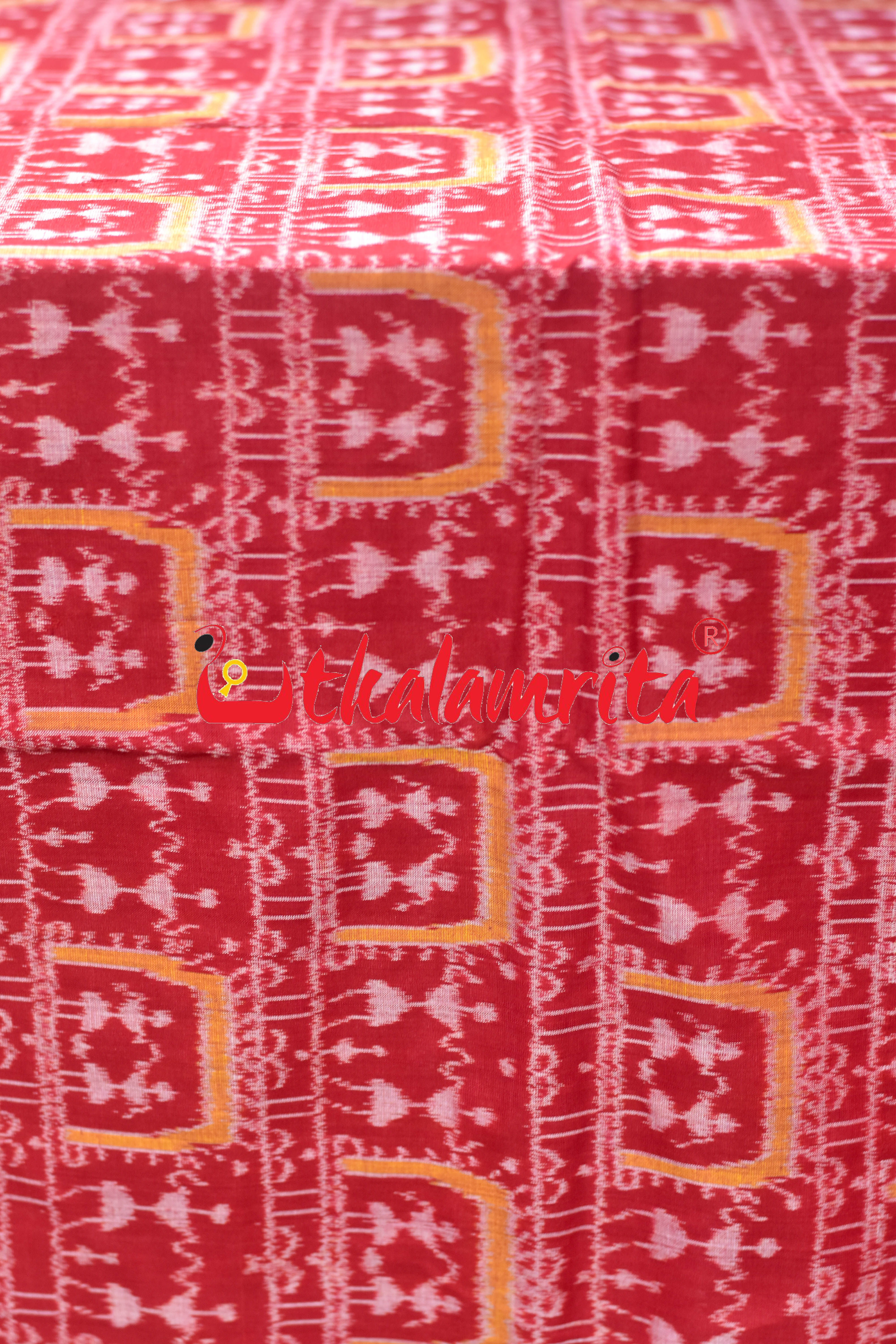 Red Yellow Tribal Sambalpuri Cotton (Fabric)