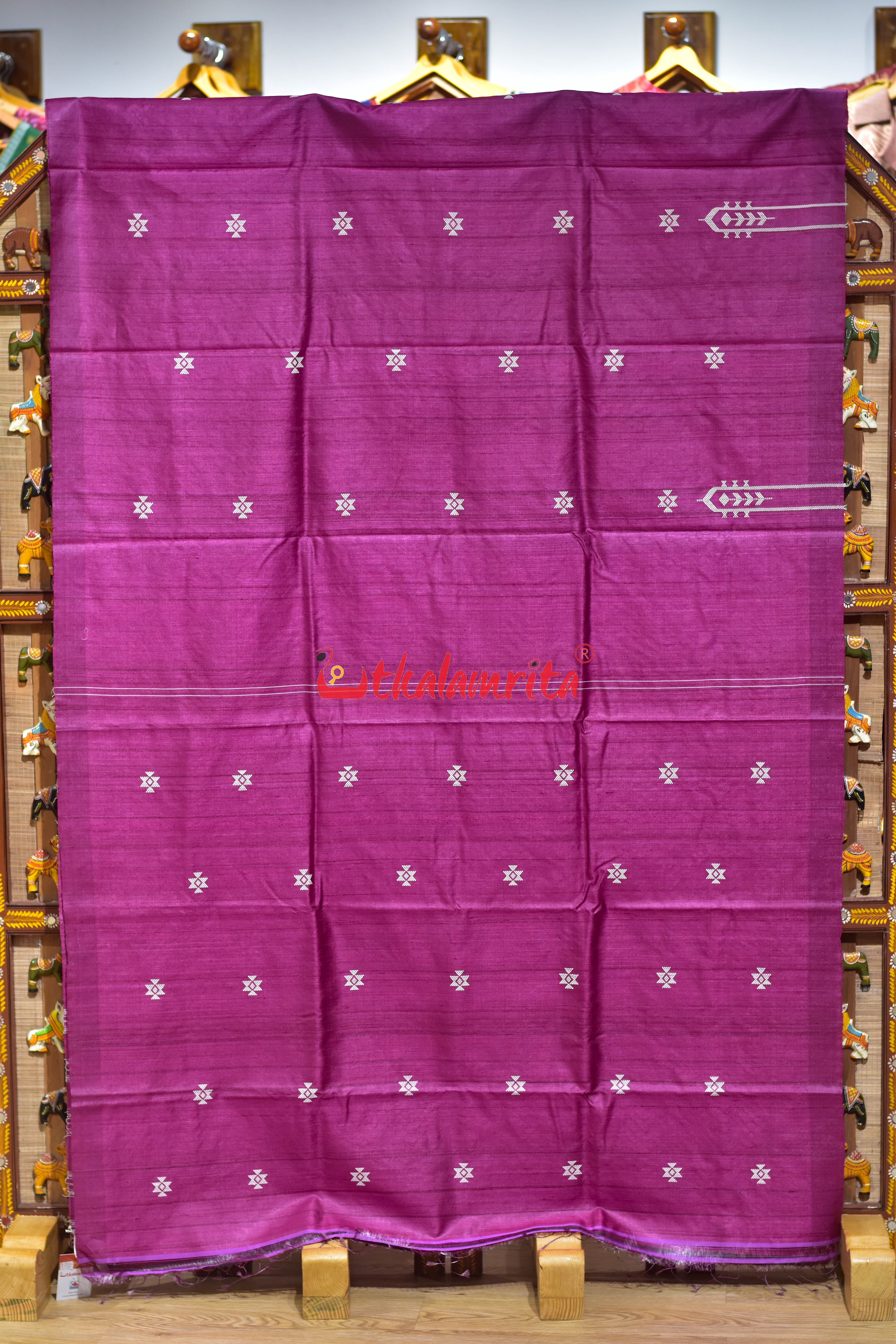 Rani Pink Ganjam Bomkai Inspired Gopalpur Tussar Saree