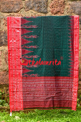 Bottlegreen Red Daali Scot Khandua Cotton