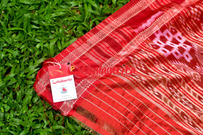 Matha Red Pasapali Jhoti Anchal Khandua Silk Saree