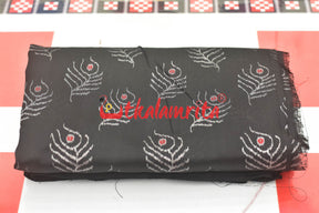 Black Mayurachandrika Sambalpuri Silk (Fabric)