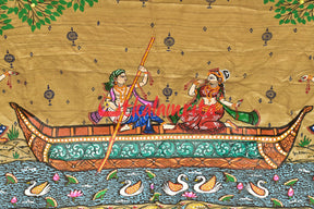 Nauka Par Pattachitra Tussar Silk Saree