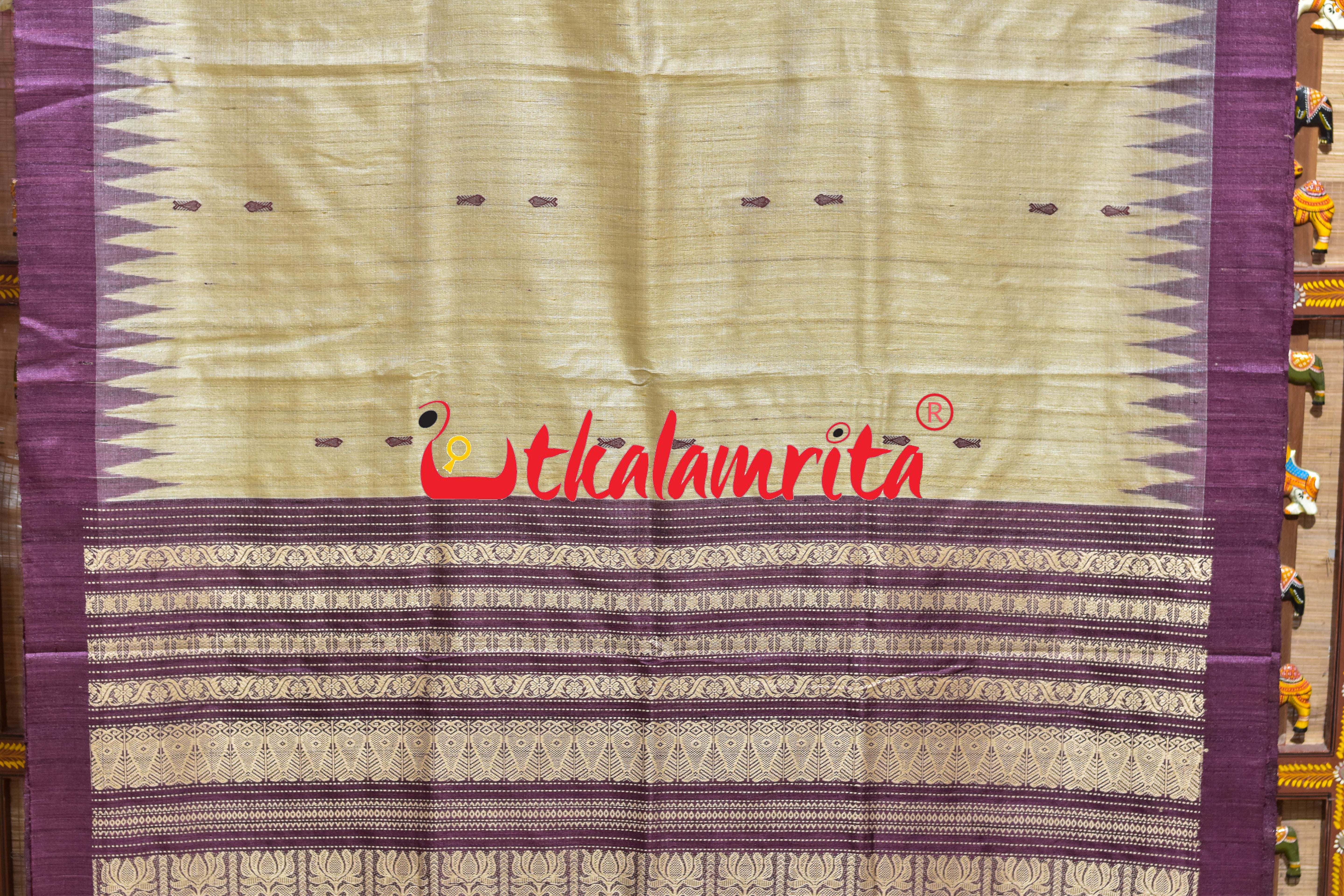 Natural Wine Fish Buti Padma Jala Anchal Gopalpur Tussar Saree