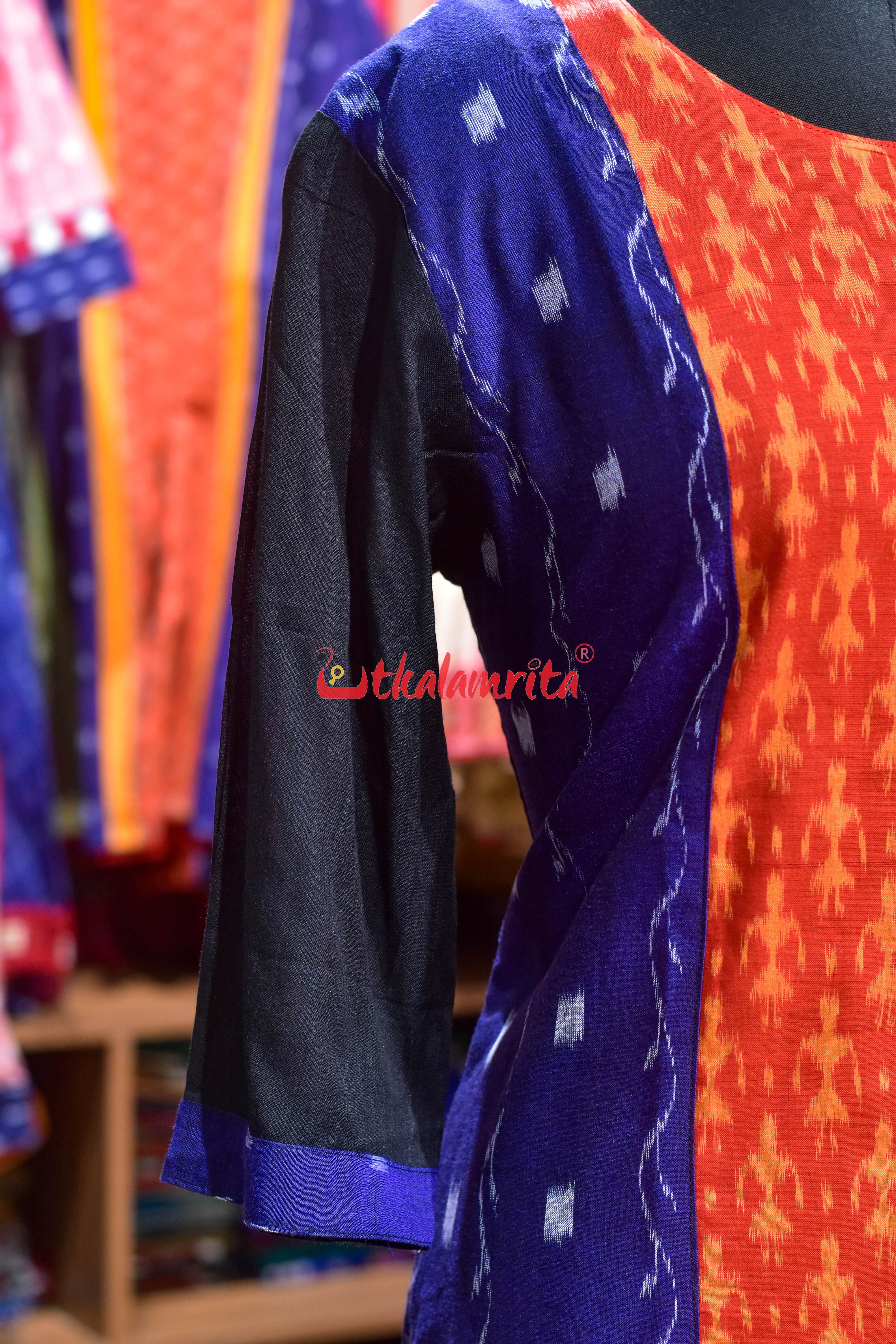 Flame & Ocean Ikat (Ladies Kurti)