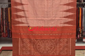 Rust Temples Kargil Kumbha Cotton Saree