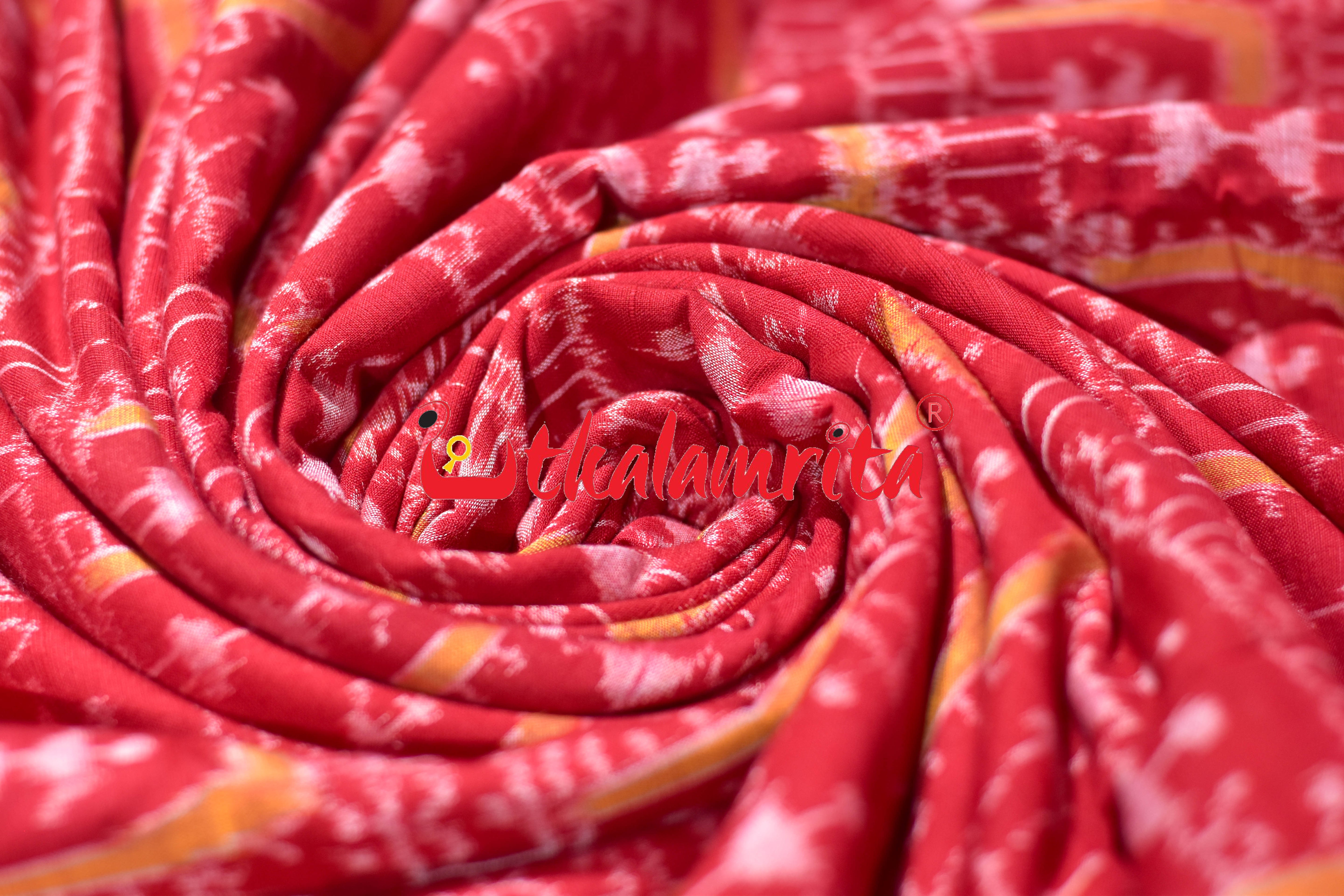 Red Yellow Tribal Sambalpuri Cotton (Fabric)