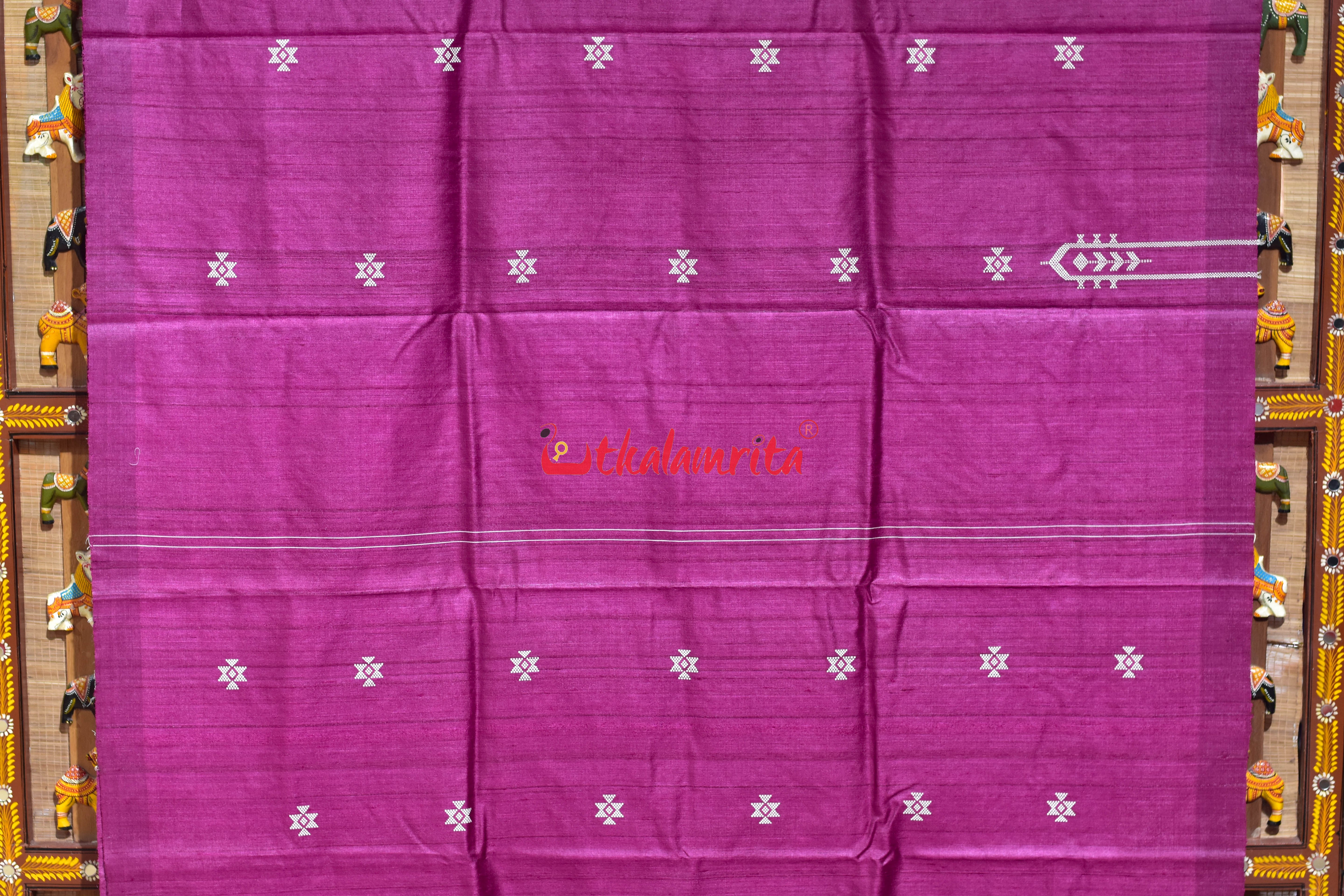 Rani Pink Ganjam Bomkai Inspired Gopalpur Tussar Saree