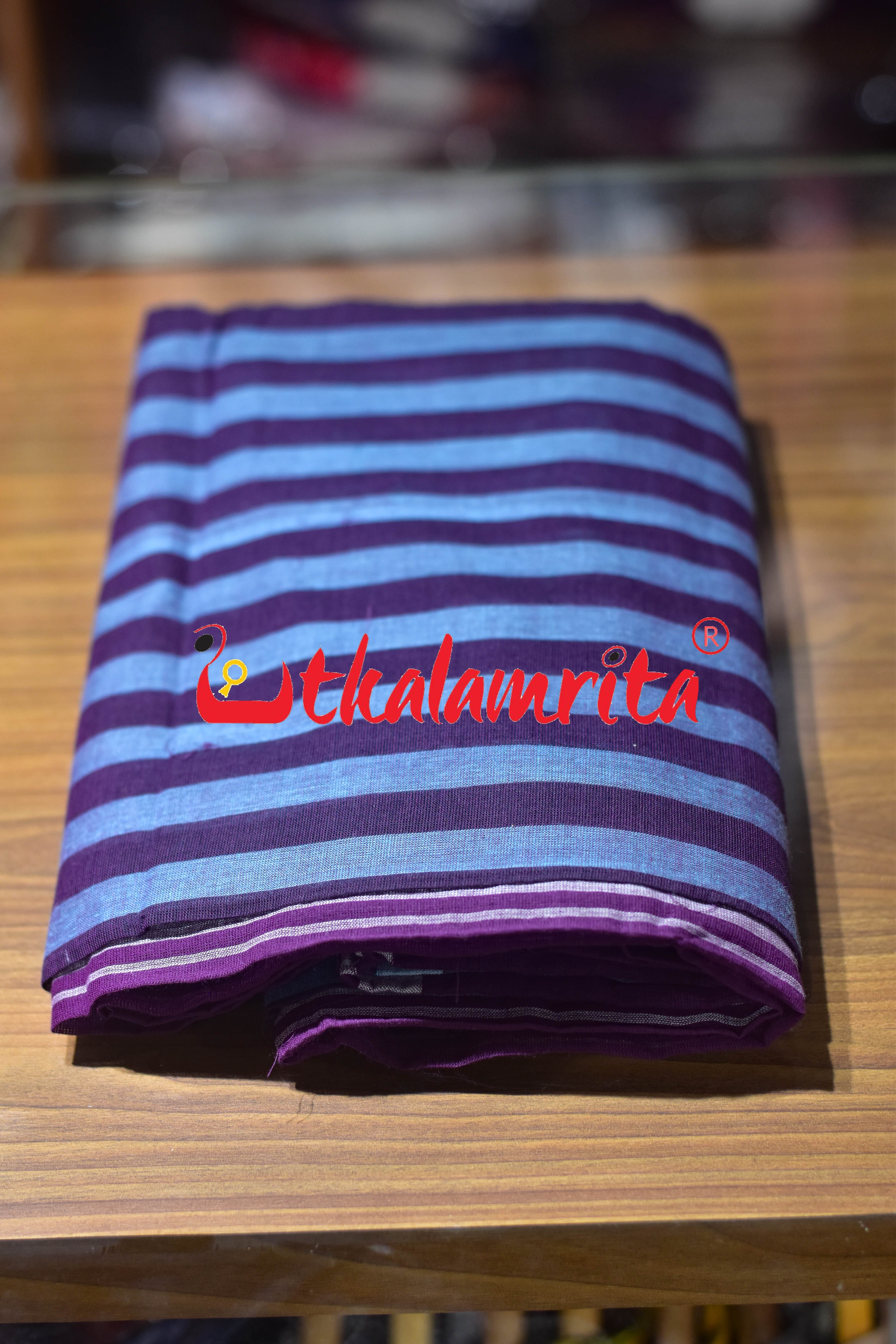 Ripe Plum Stripes Pittala Single Cotton (Lungi)