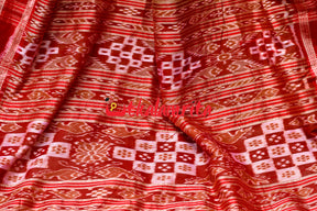 Matha Red Pasapali Jhoti Anchal Khandua Silk Saree