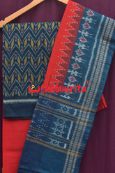 Teal with waves Sambalpuri Dress Set