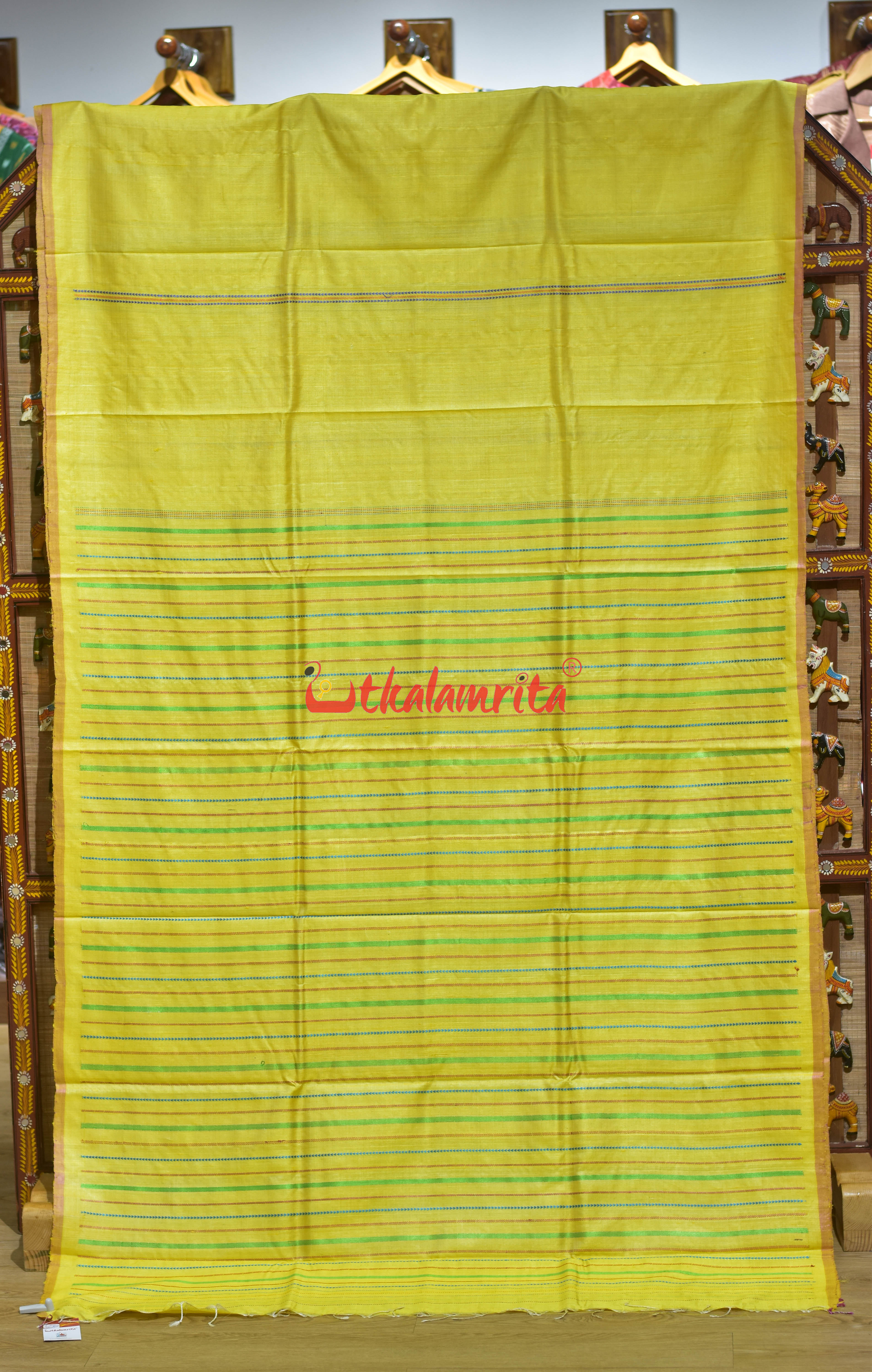 Light Yellow Plain Jala Gopalpur Tussar Silk Saree