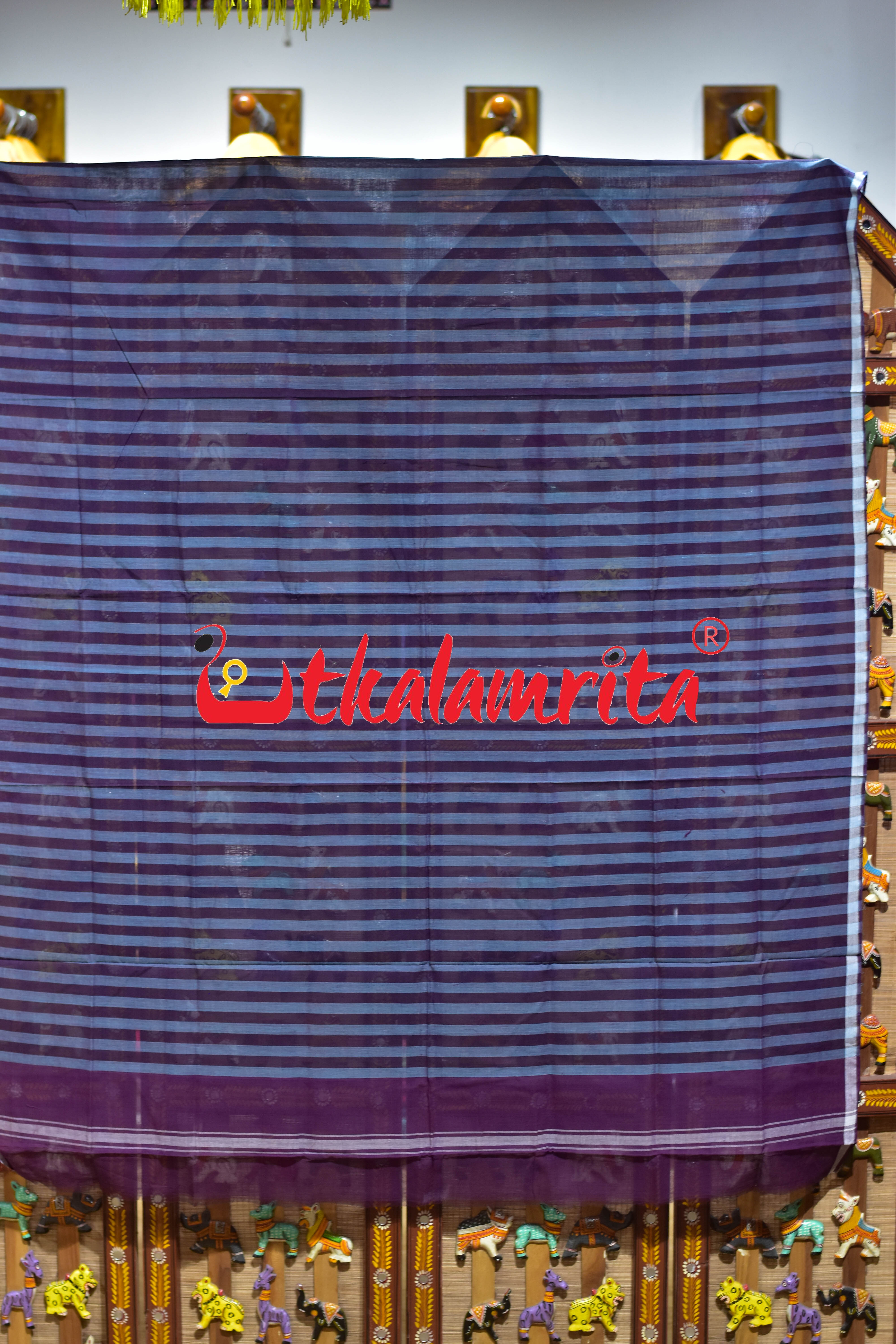 Ripe Plum Stripes Pittala Single Cotton (Lungi)