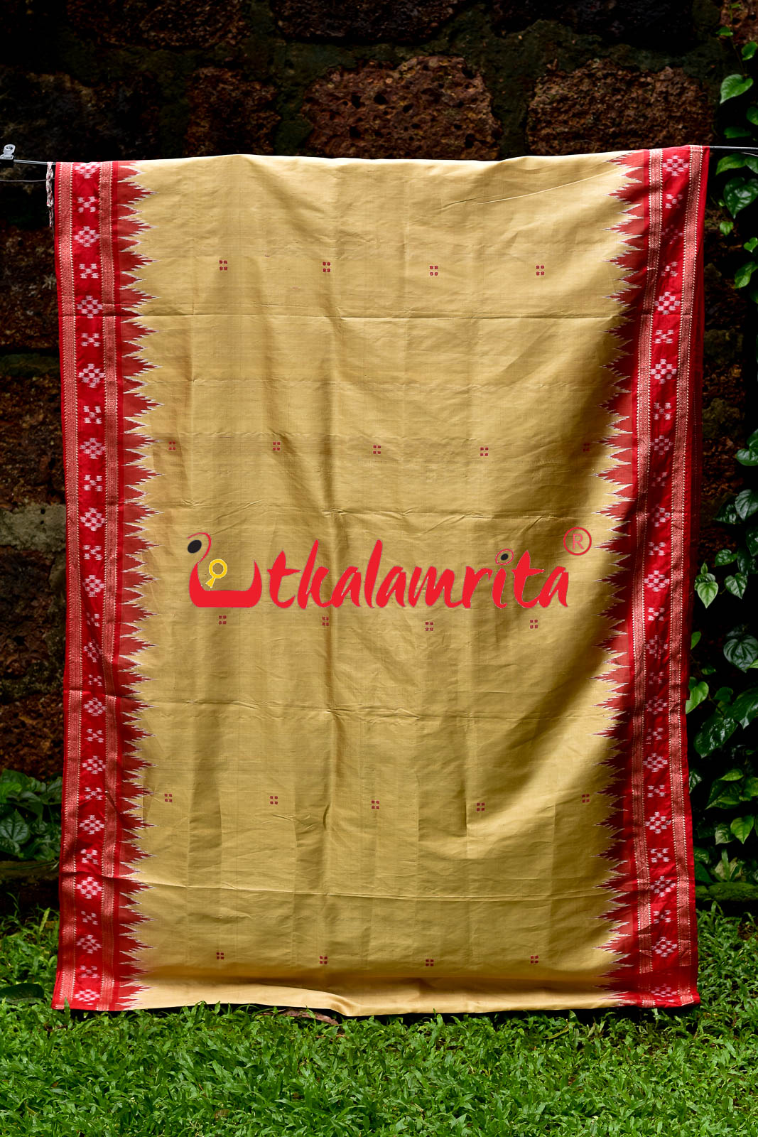 Matha Red Pasapali Jhoti Anchal Khandua Silk Saree