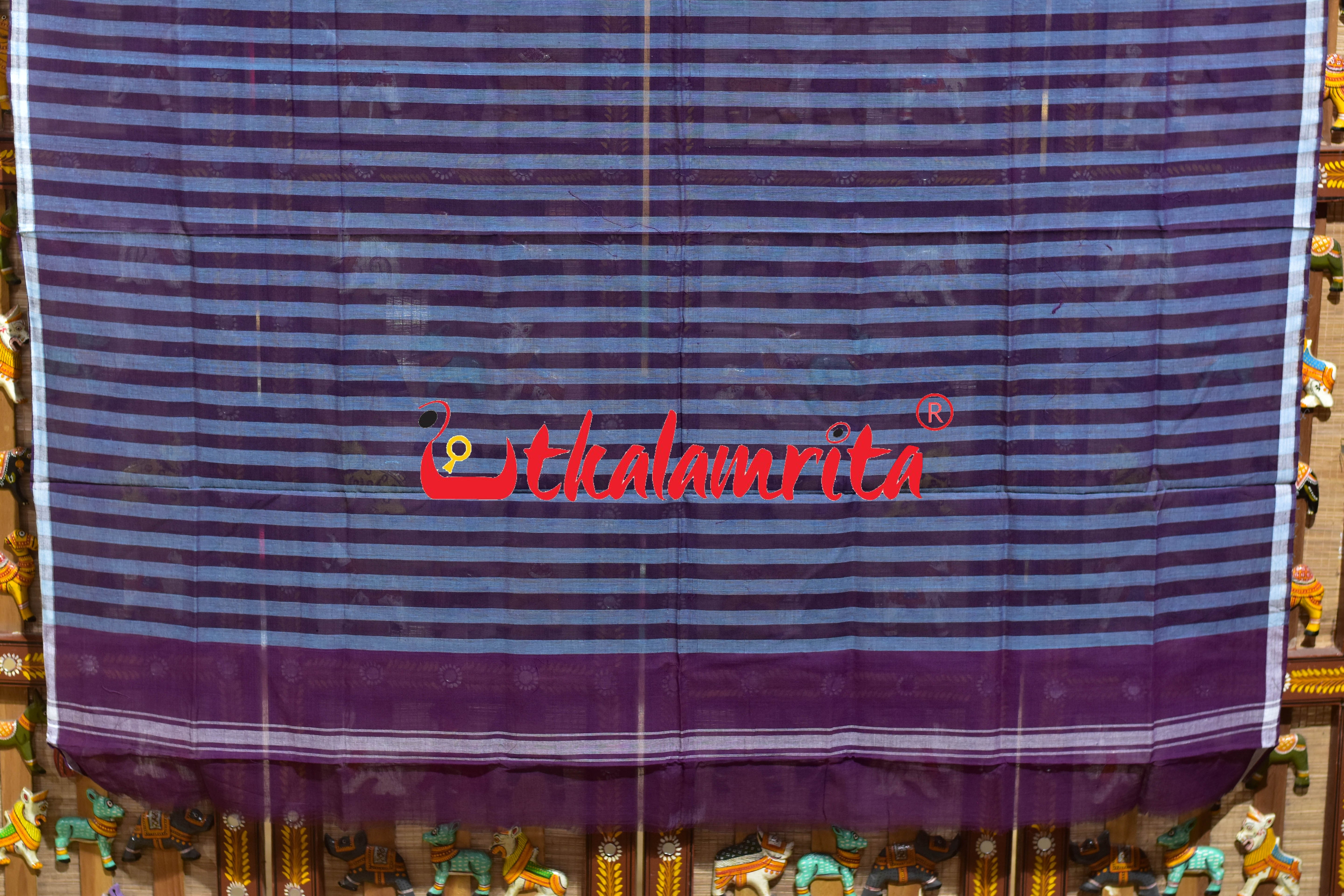 Ripe Plum Stripes Pittala Single Cotton (Lungi)