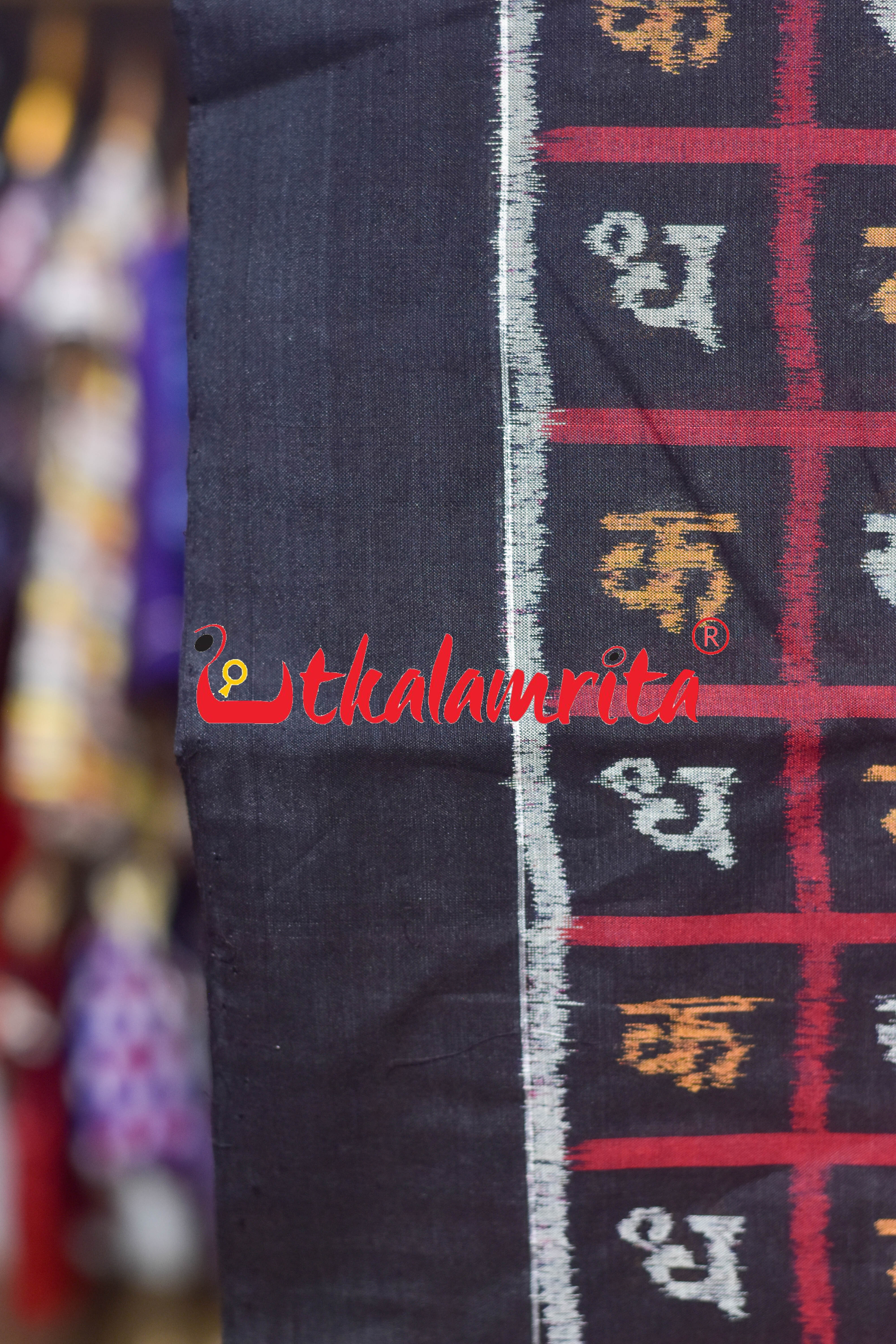 Black Hindi Sambalpuri Cotton (Fabric)