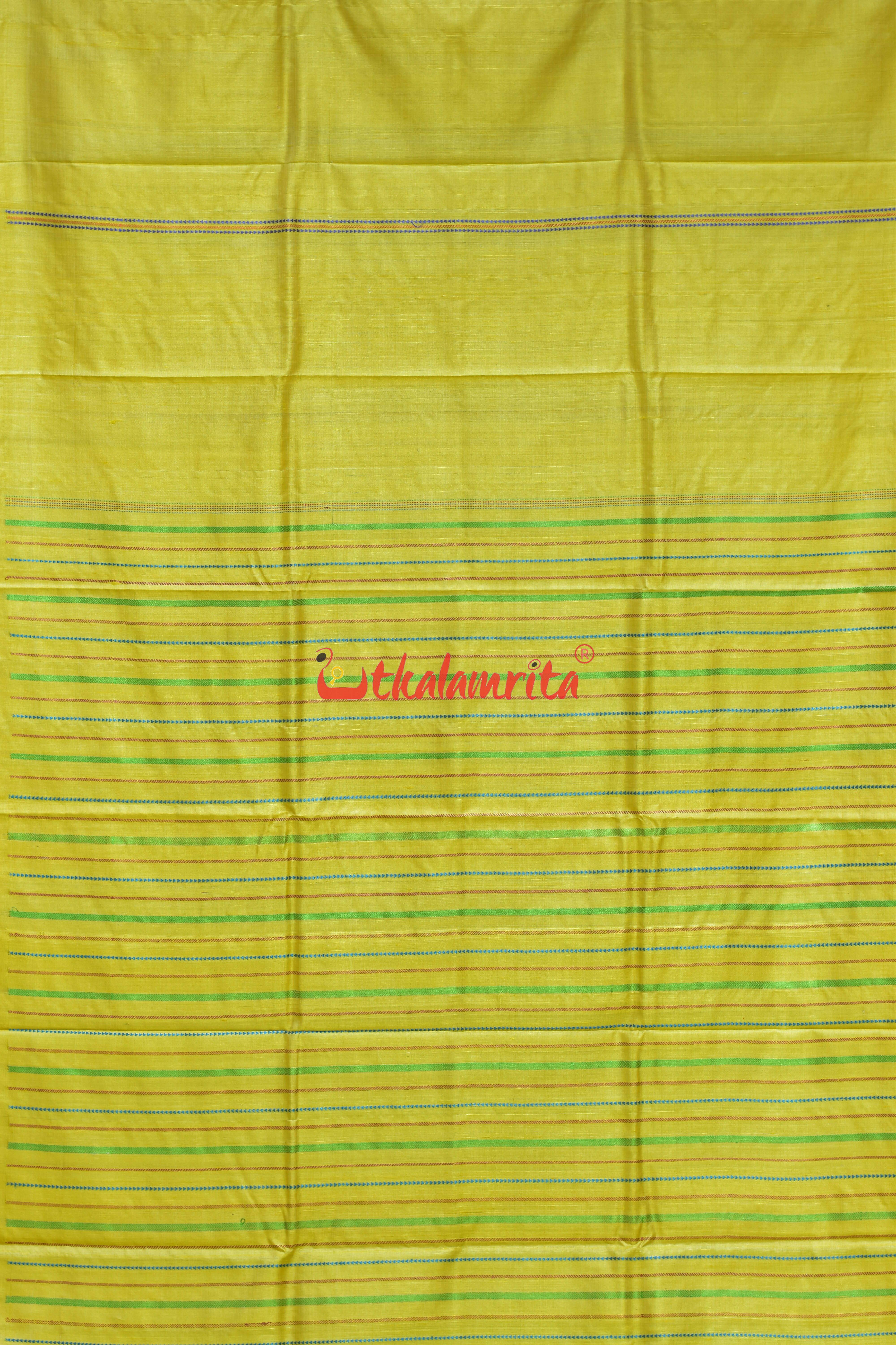 Light Yellow Plain Jala Gopalpur Tussar Silk Saree