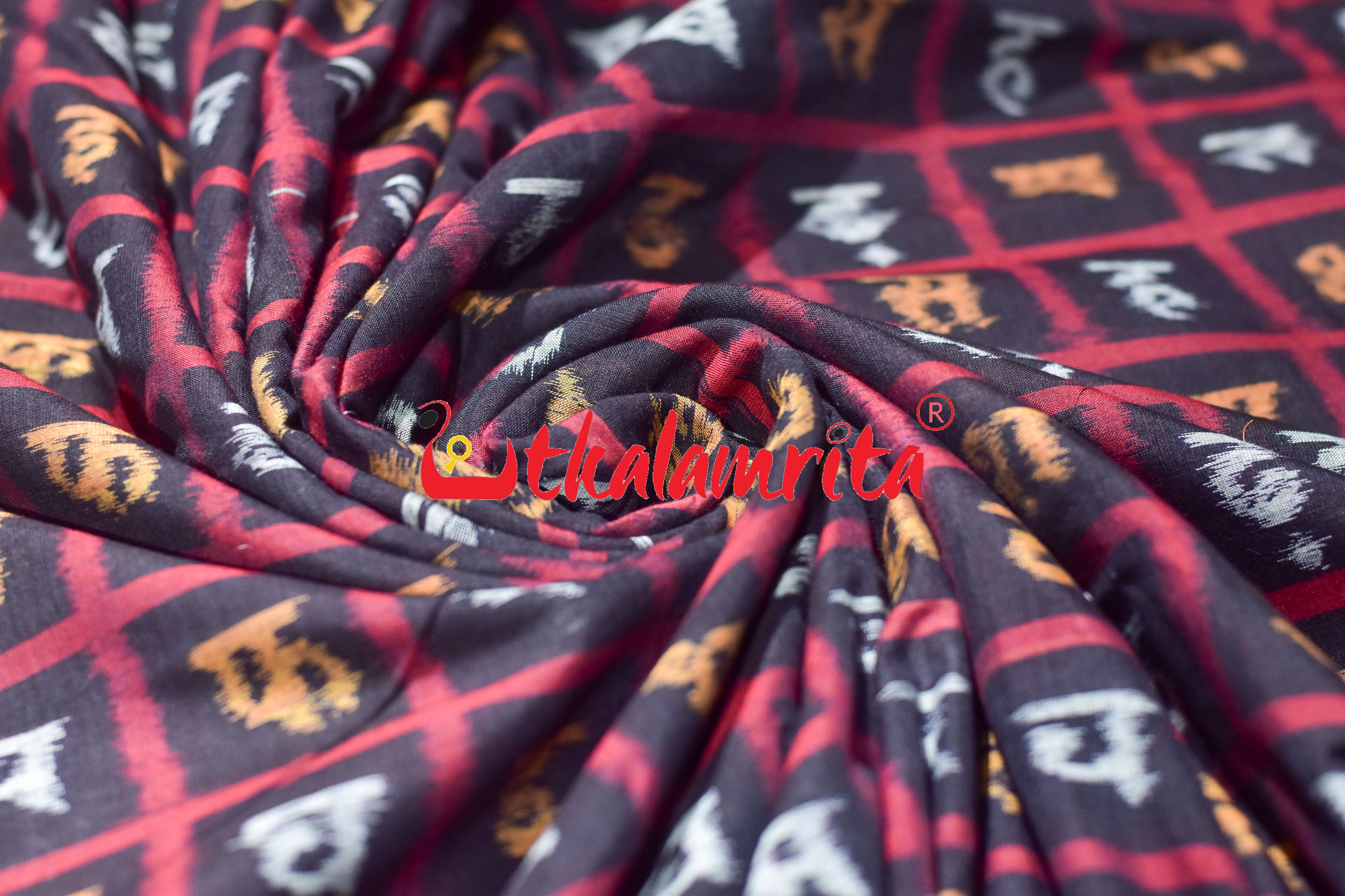 Black Hindi Sambalpuri Cotton (Fabric)