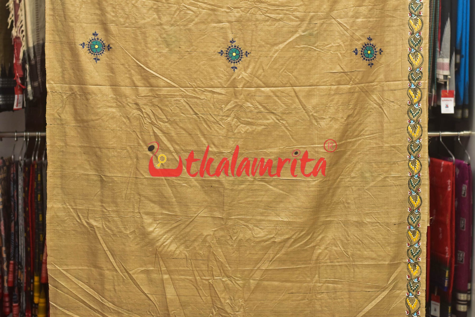 Nauka Par Pattachitra Tussar Silk Saree