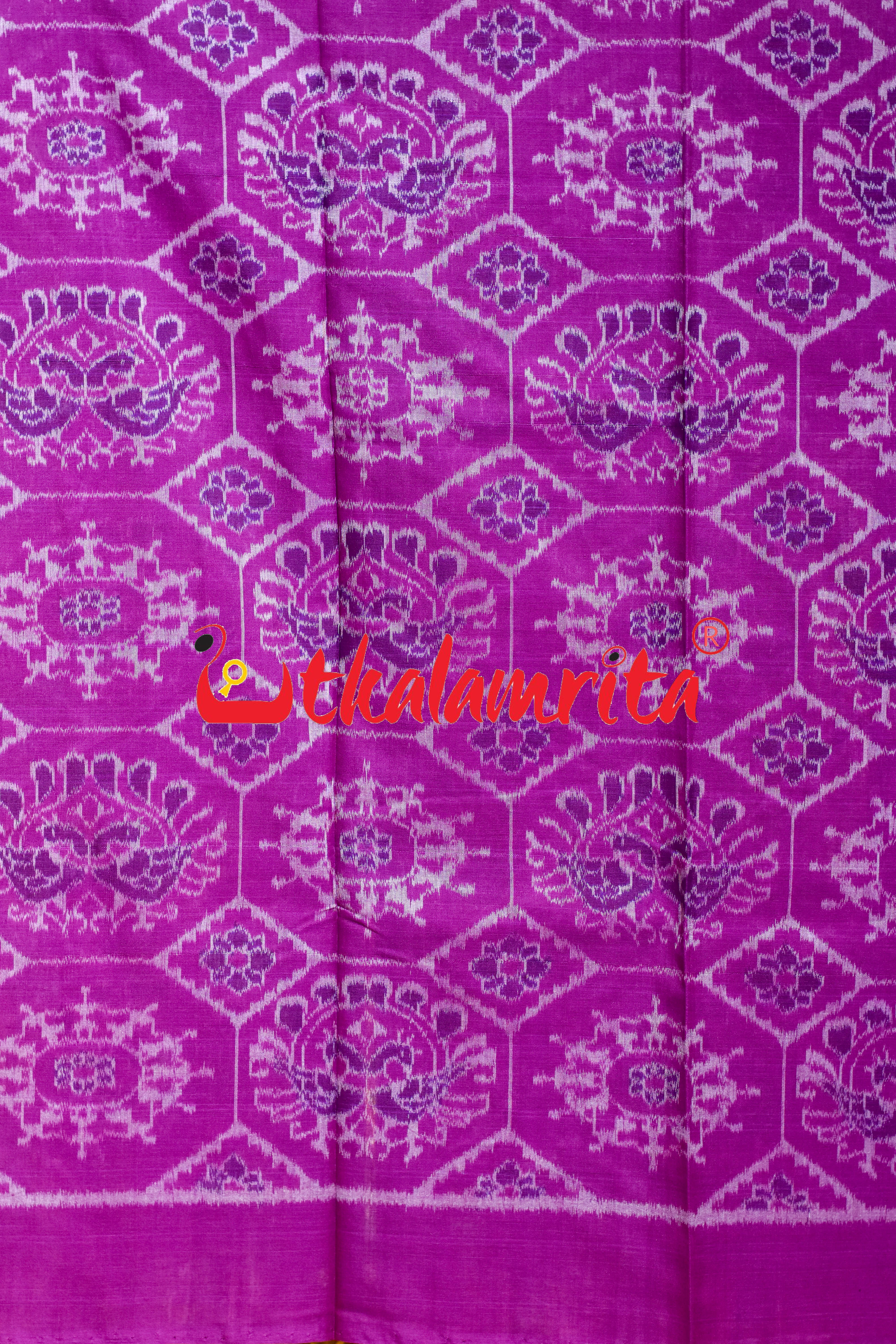 Purple Pentagon Mayura Tribal Sambalpuri Cotton Dress Set