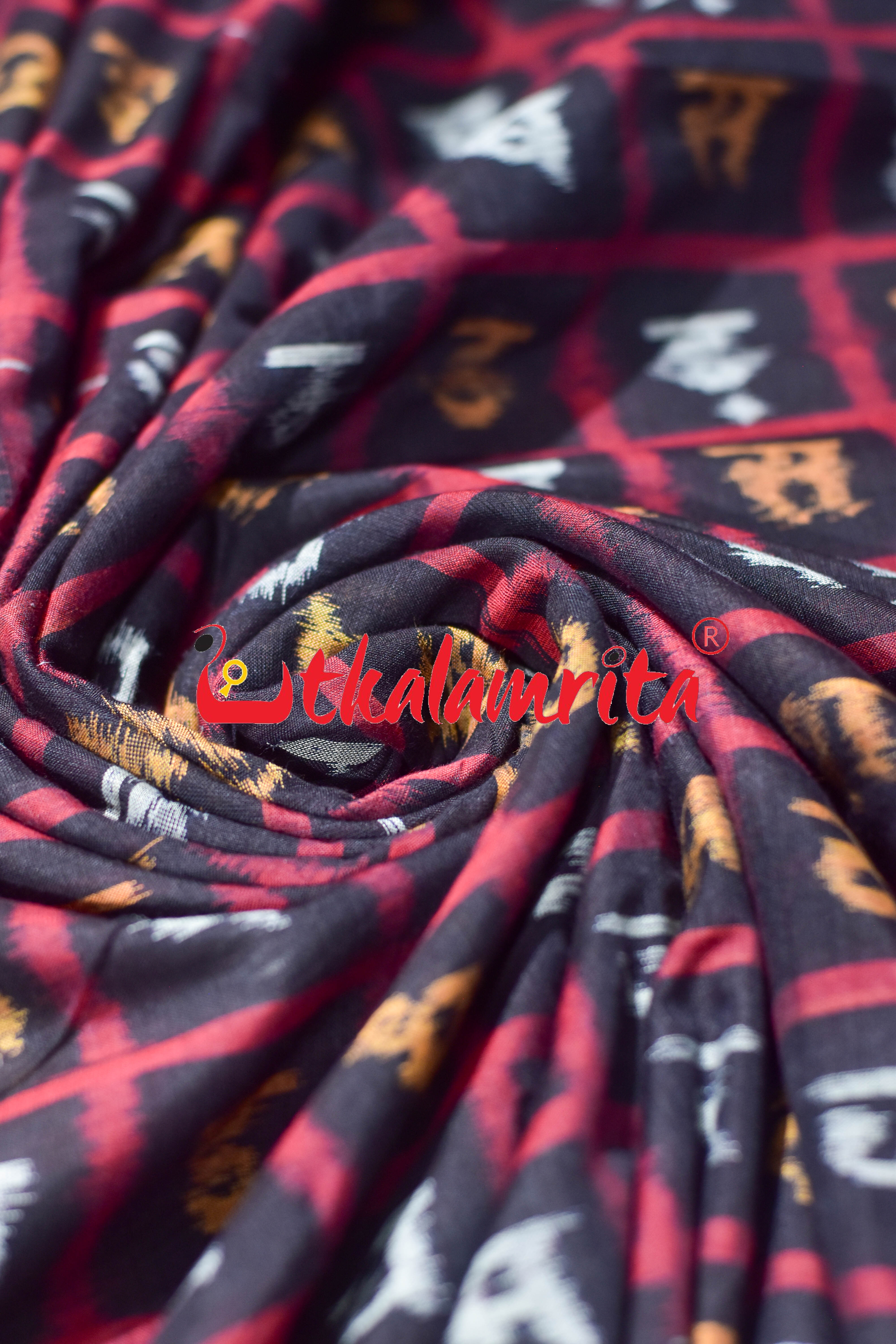 Black Hindi Sambalpuri Cotton (Fabric)