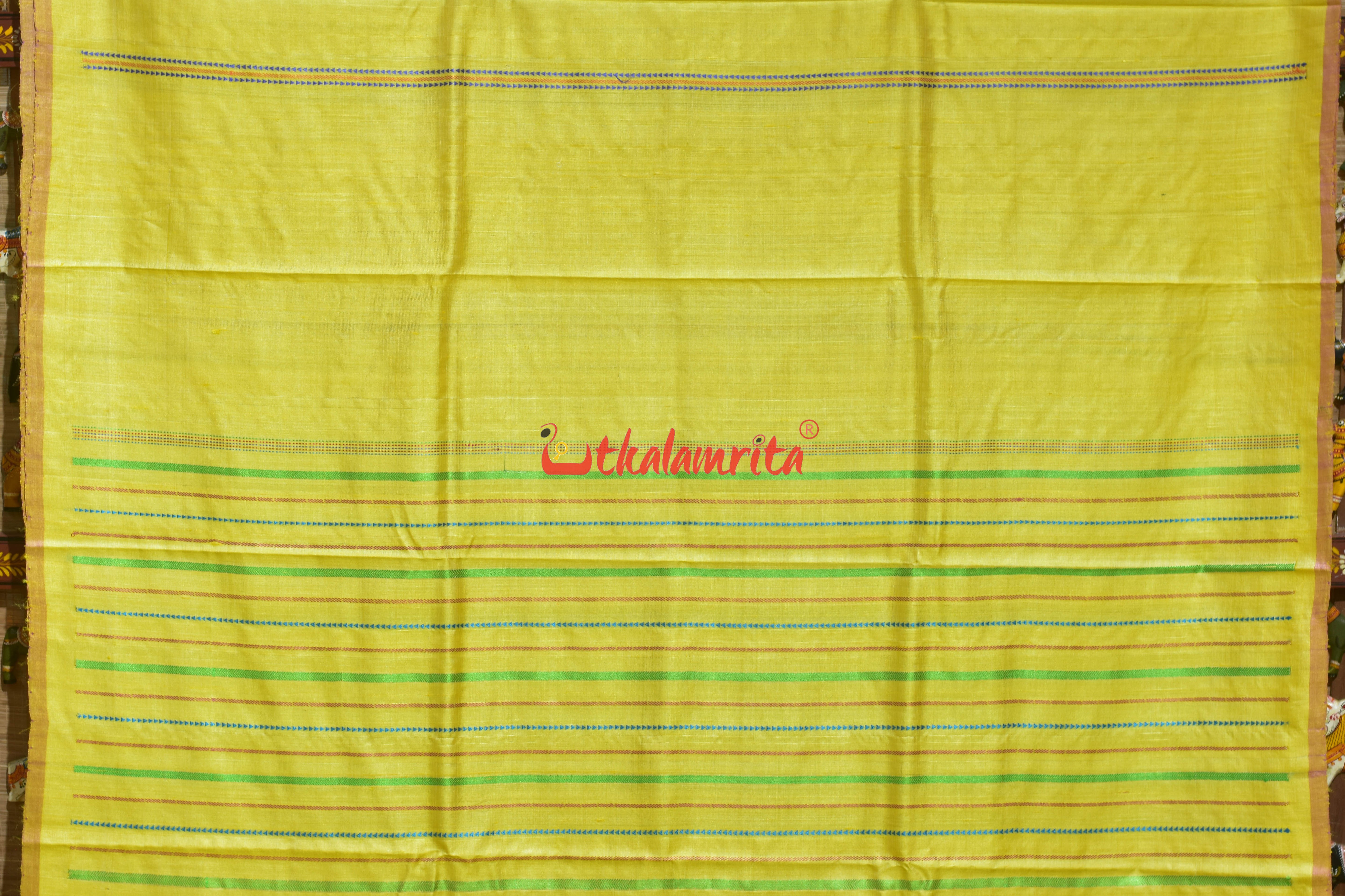Light Yellow Plain Jala Gopalpur Tussar Silk Saree