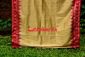 Matha Red Pasapali Jhoti Anchal Khandua Silk Saree