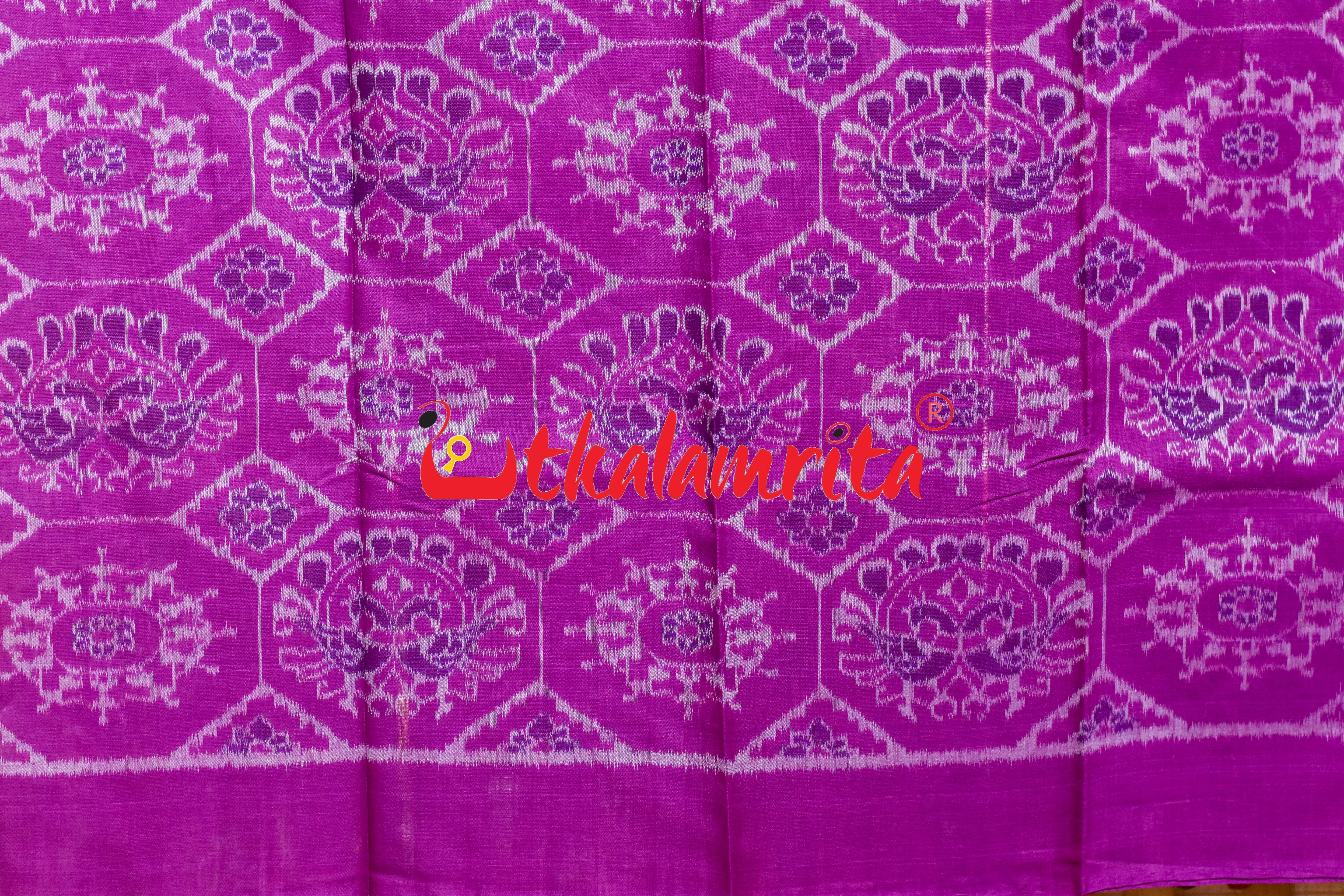 Purple Pentagon Mayura Tribal Sambalpuri Cotton Dress Set