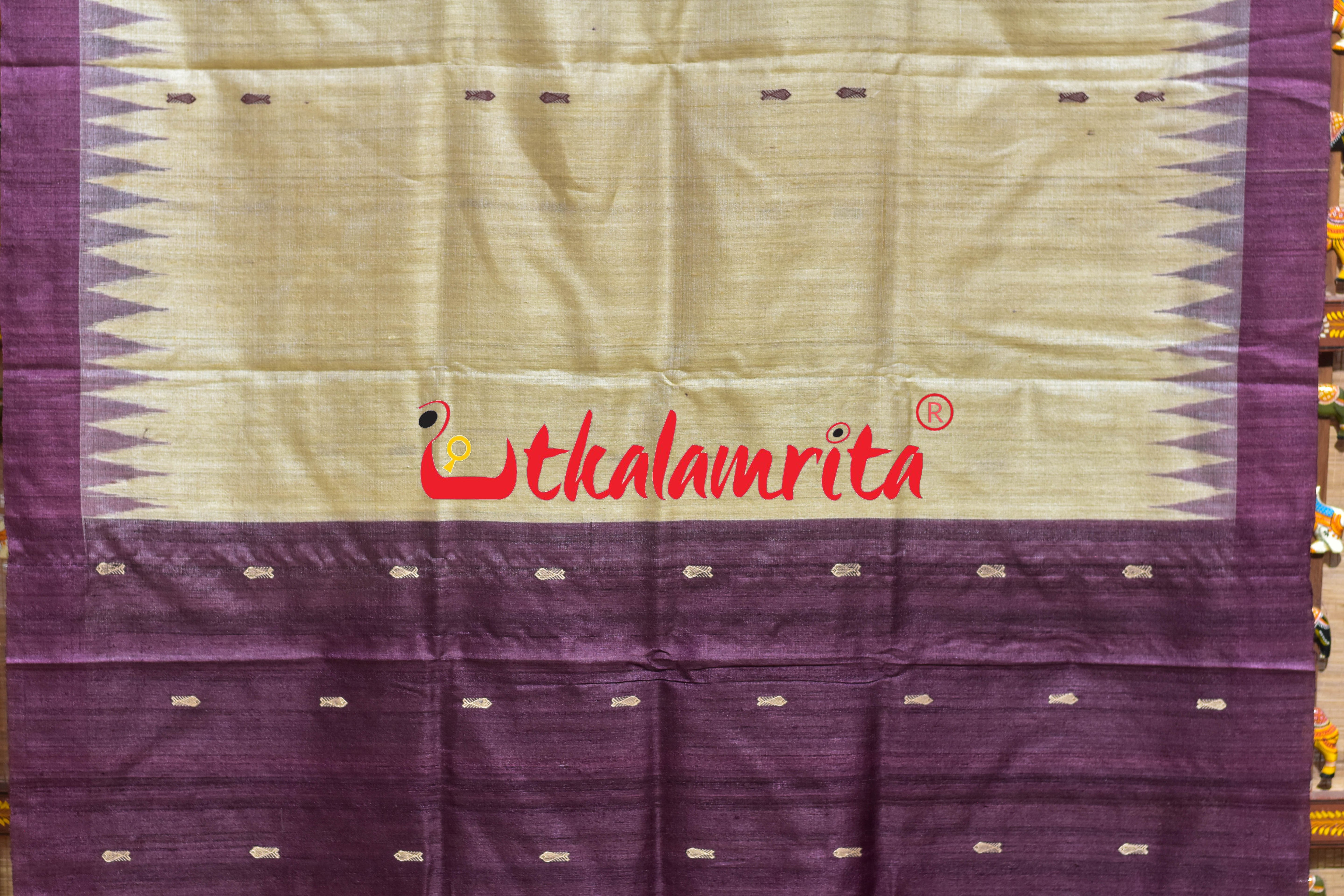 Natural Wine Fish Buti Padma Jala Anchal Gopalpur Tussar Saree