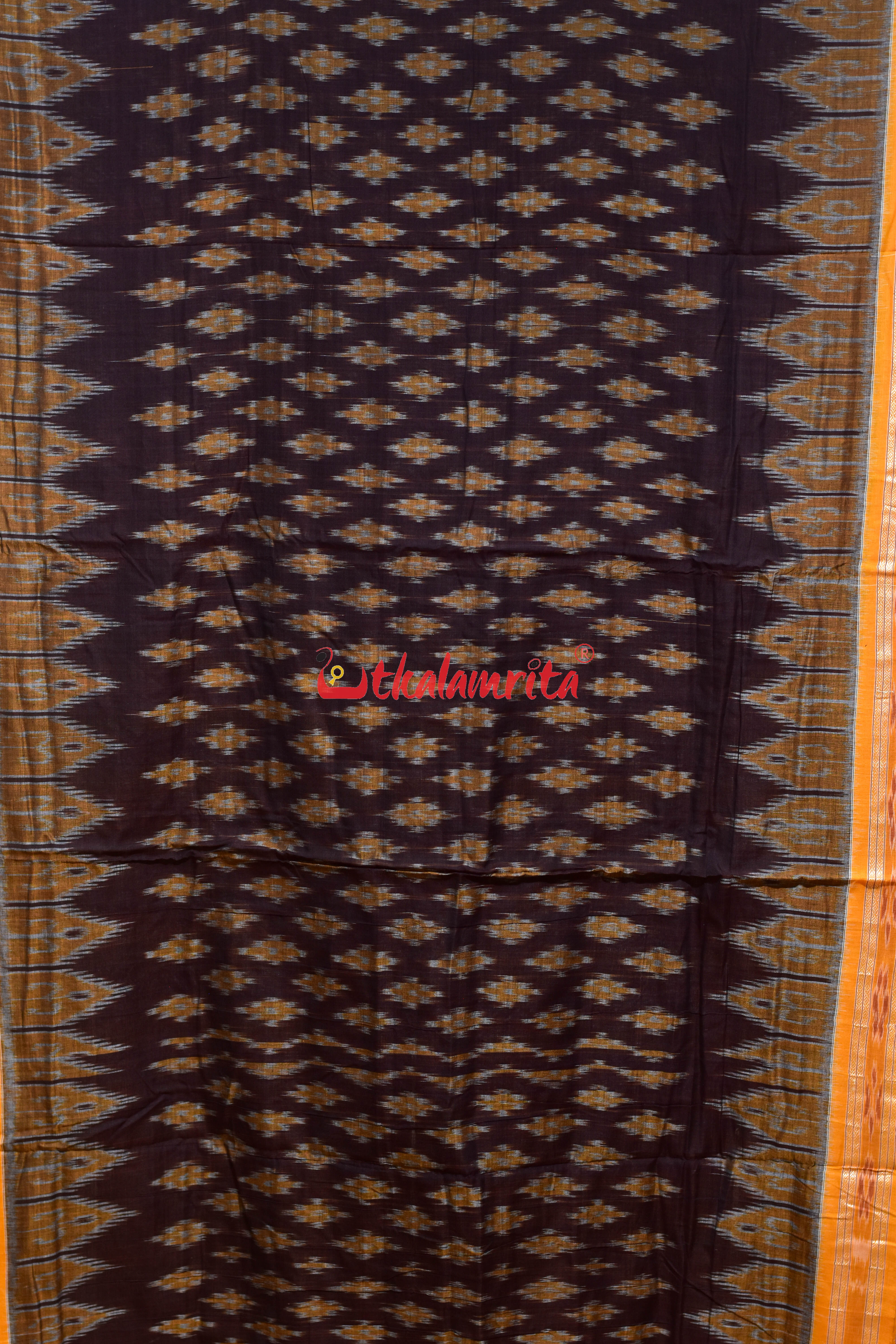 Coffee Yellow Pasapali Khandua Cotton Saree