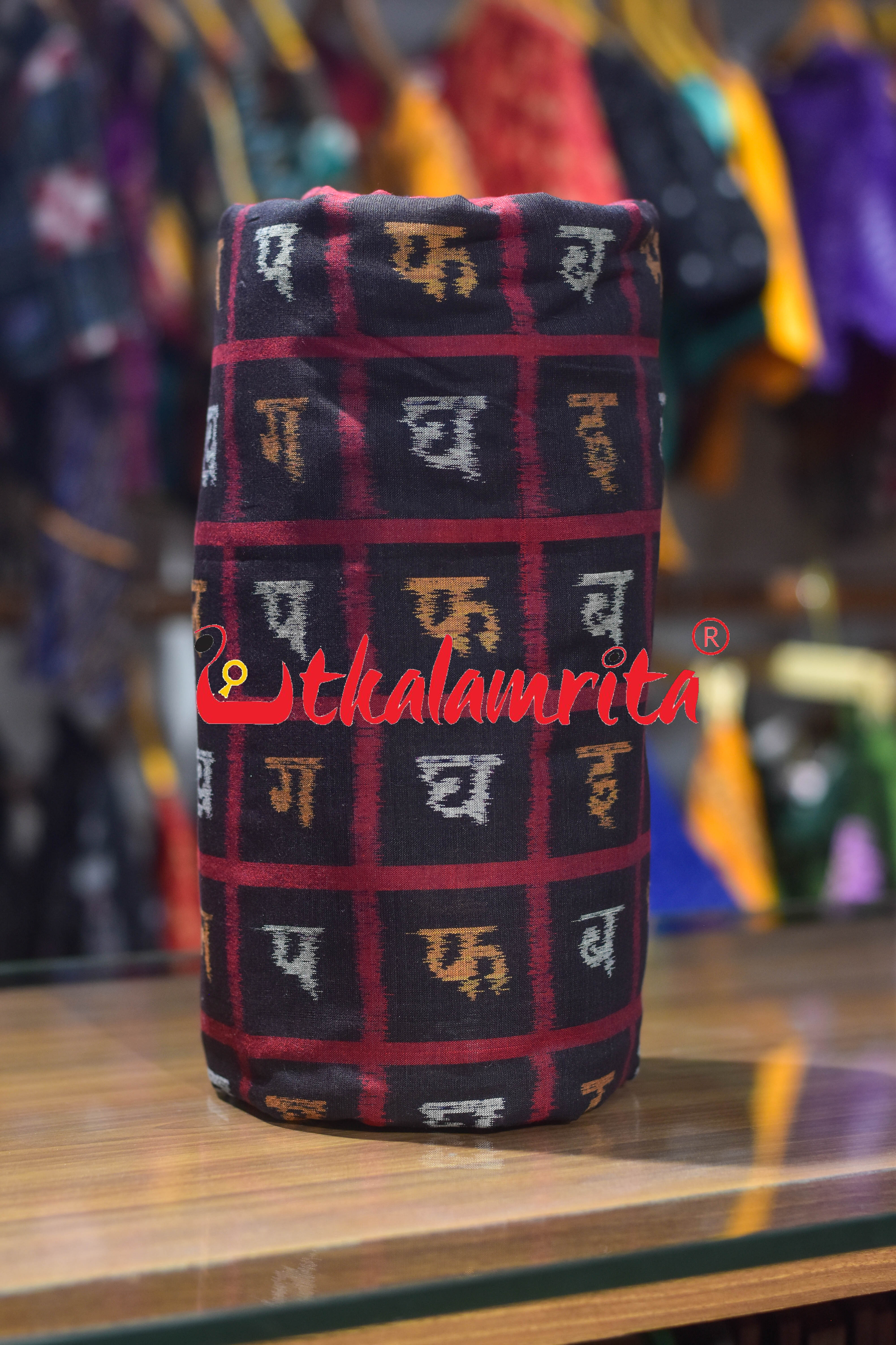 Black Hindi Sambalpuri Cotton (Fabric)