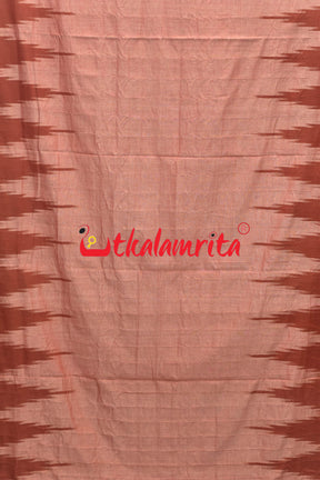 Rust Temples Kargil Kumbha Cotton Saree