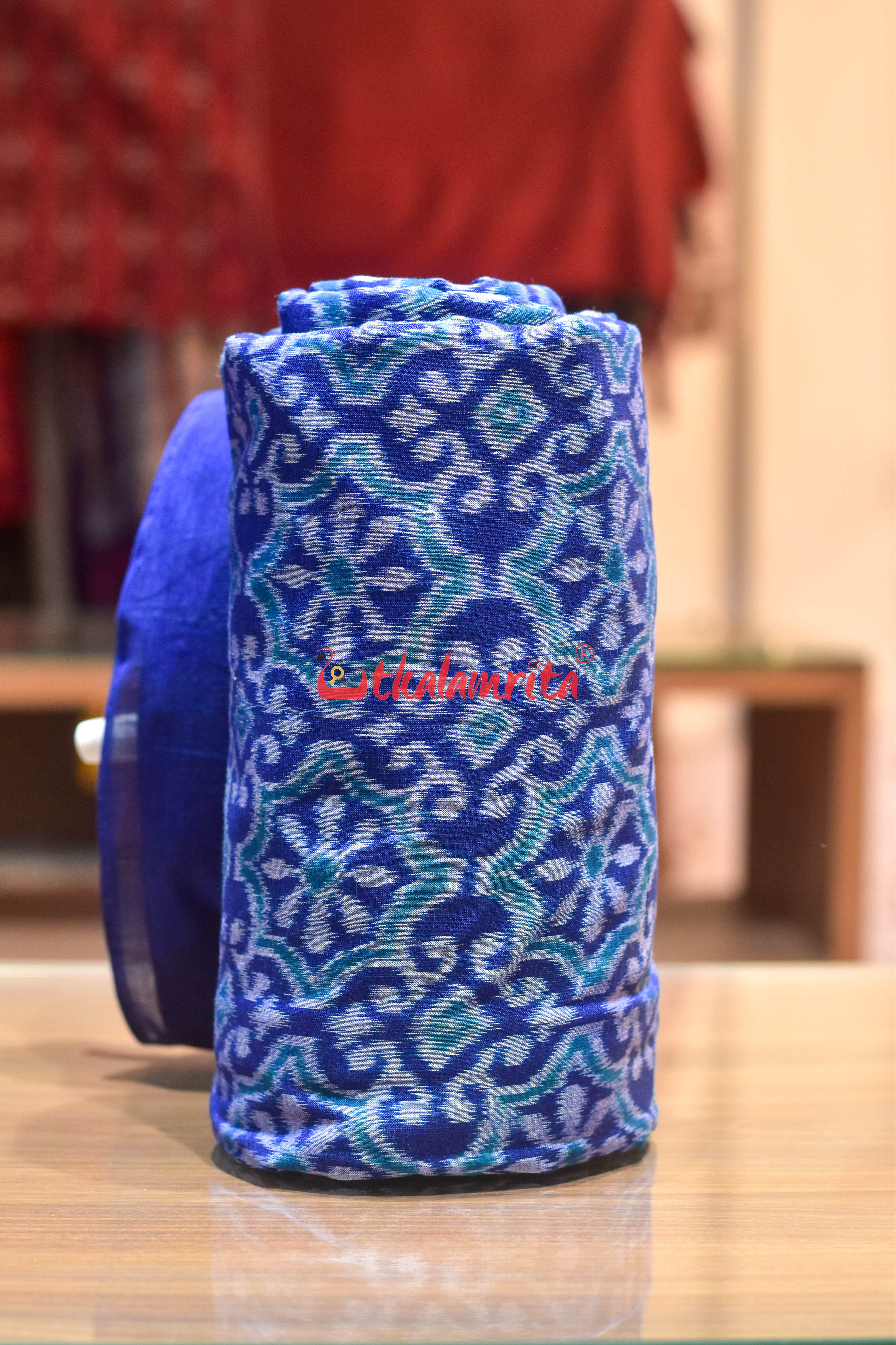 Navy Blue Phula Bandha Cotton (Fabric)