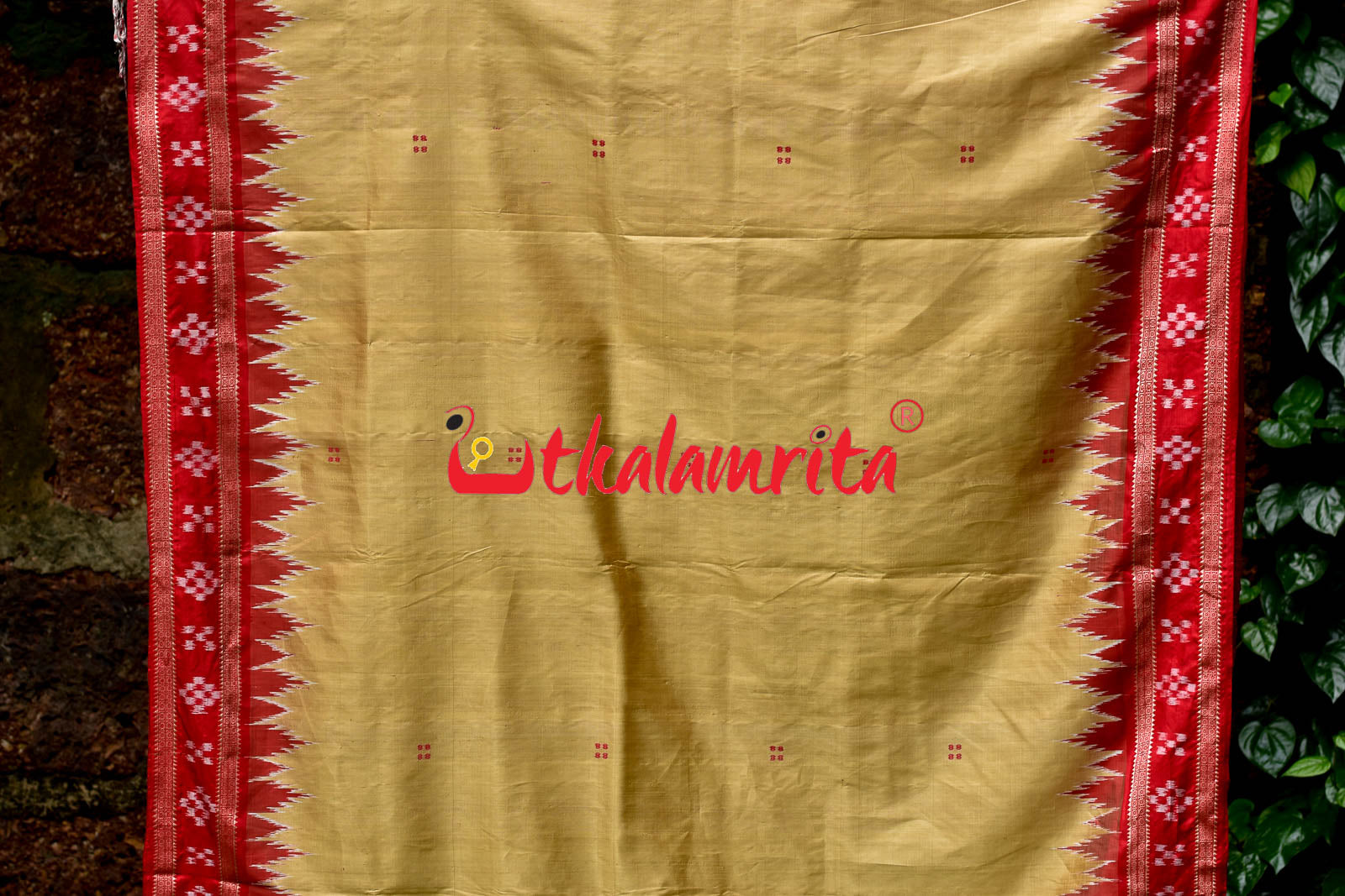 Matha Red Pasapali Jhoti Anchal Khandua Silk Saree