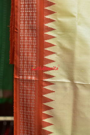 Triranga Kumbha Double Anchal Berhampuri Silk Saree