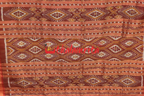 Coffee Lions and Huts Khandua Silk Saree